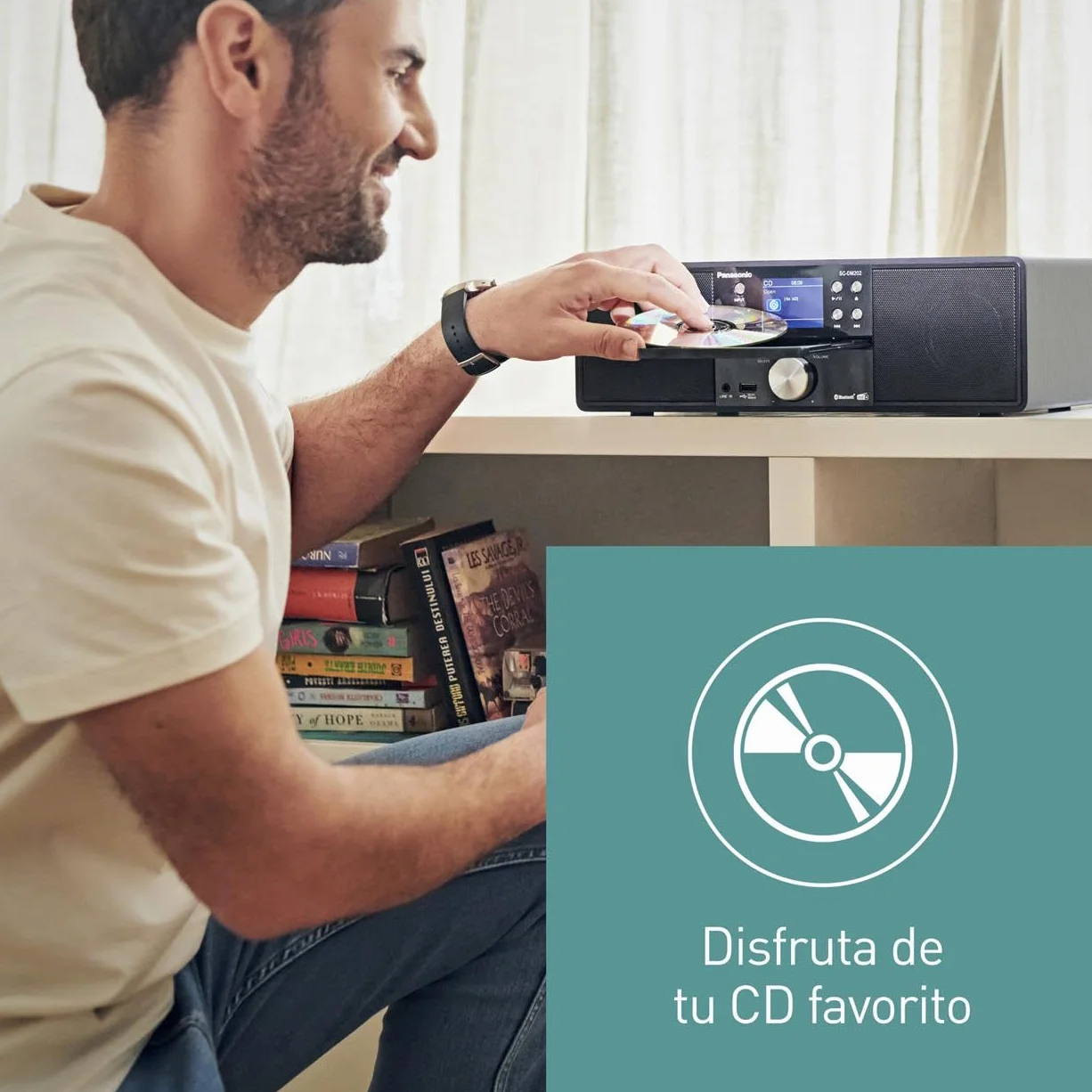 Panasonic SC-DM202EG-K Microchaîne Hi-Fi Compacte CD Radio DAB+/FM USB Bluetooth 24W Noir