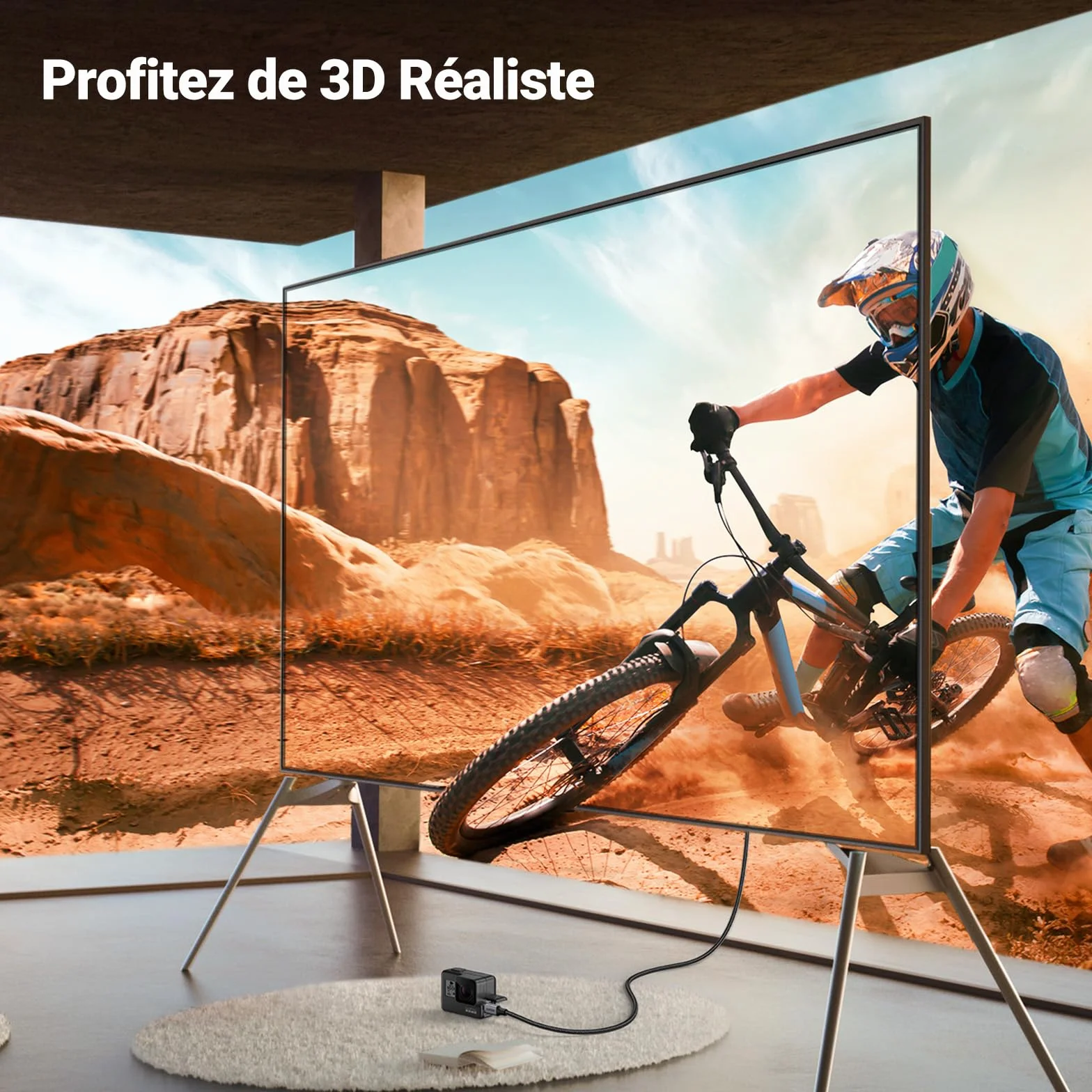 UGREEN Câble Micro HDMI vers HDMI 4K 60Hz Câble Mâle vers Mâle Micro HDMI2.0 Nylon Tressé 3D ARC HDR Compatible avec Asus Zenbook Huawei MediaPad Raspberry Pi 4 Hero 7 6 5 Moniteur Caméra (1M)