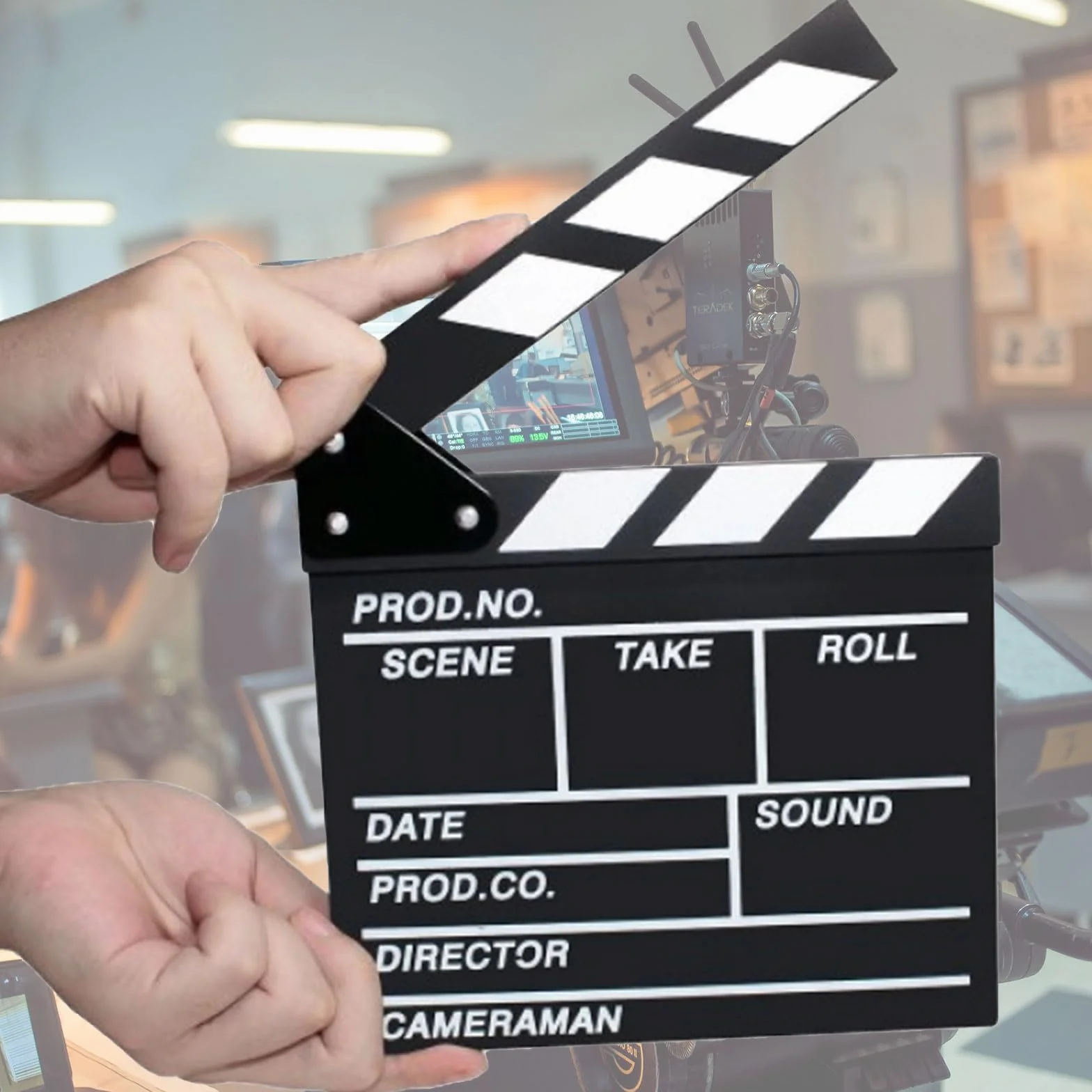 clap De Cinéma Générique Noir et Blanc 18 x 20 cm Clapper Board Réalisateur Marqueur Cinéma Décoration Film Coupe Prop pour Production Vidéo TV Action Cut Clapper 2pcs