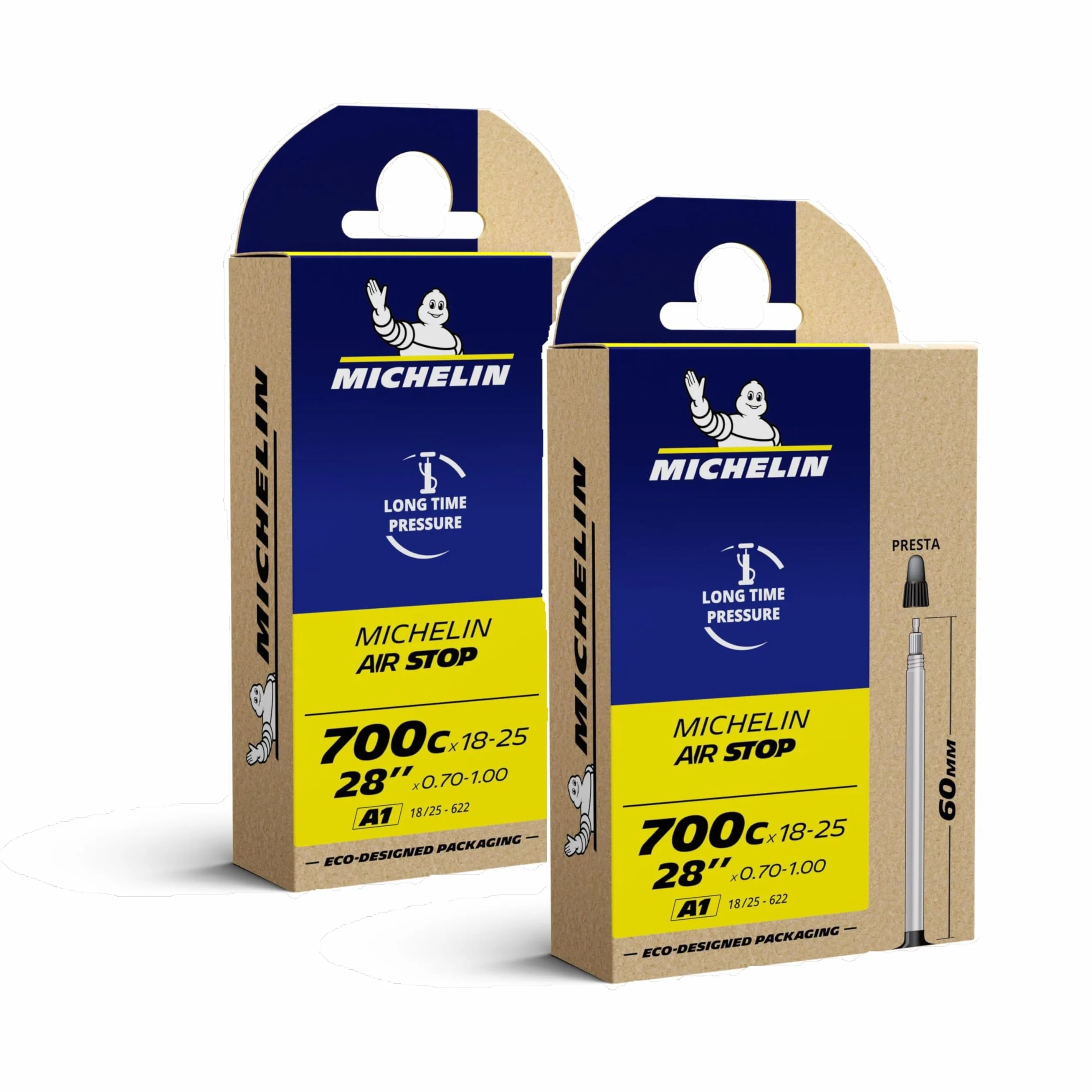 MICHELIN Chambres à Air AIRSTOP Lot de 2 Résistance Crevaisons Vélos City Route VTT