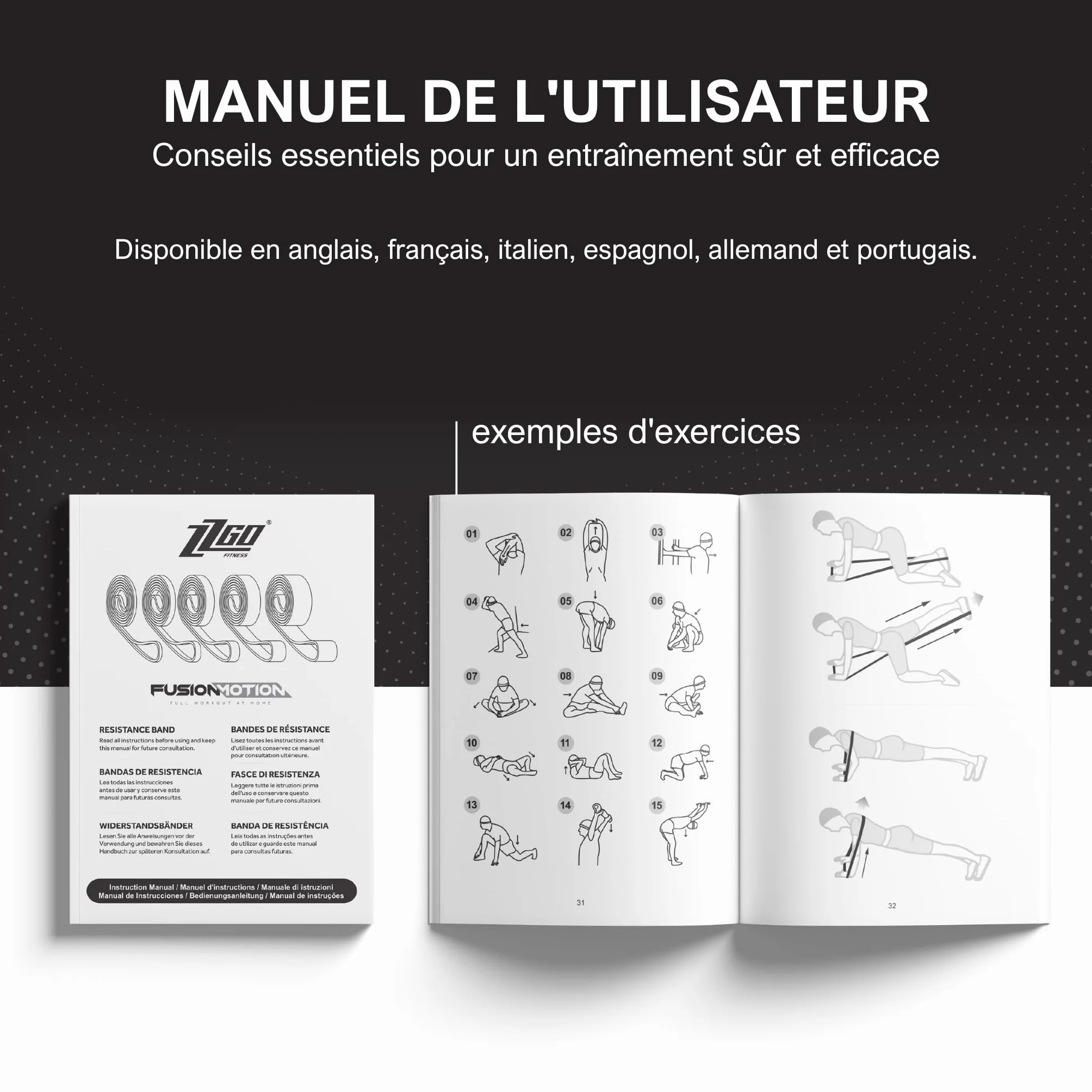 Bande Élastique de Musculation Latex Naturel Résistance Premium Entraînement Maison Salle Extérieur