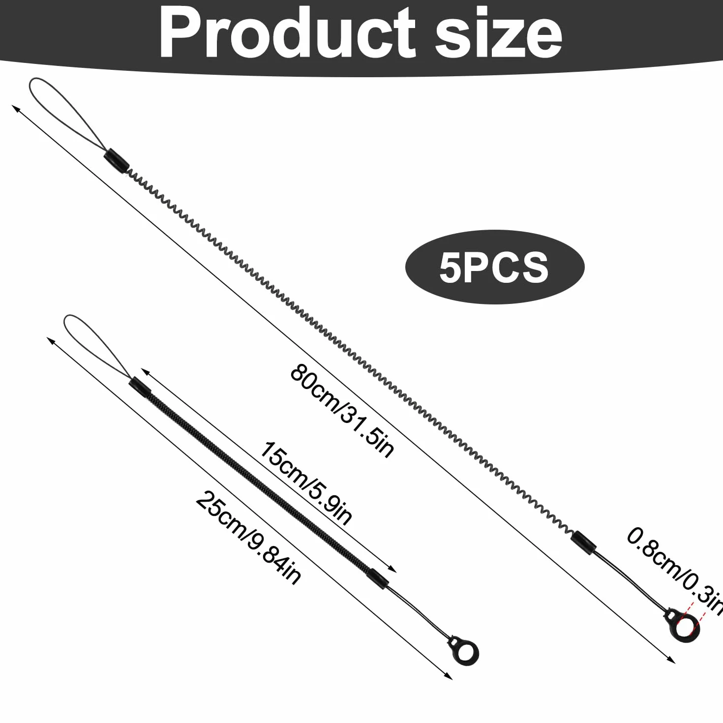 Lot de 5 cordons élastiques en silicone rétractables pour stylet tactile anti-perte de tablette stylo spirale vers attache stylo à dessin à écran tactile