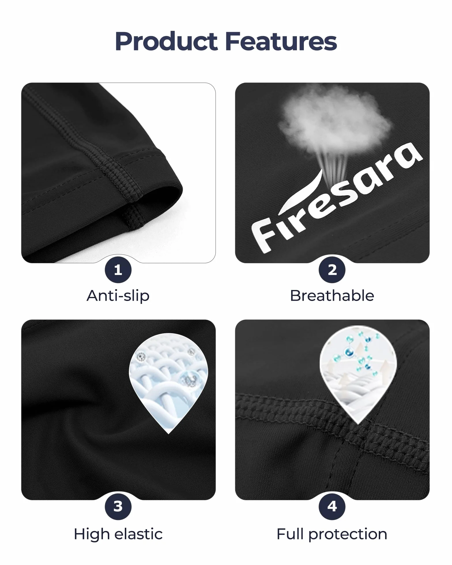 Firesara Bonnet de Bain Lycra Anti-déchirure Non-Glissement pour Hommes Femmes Cheveux Courts Longue Adulte