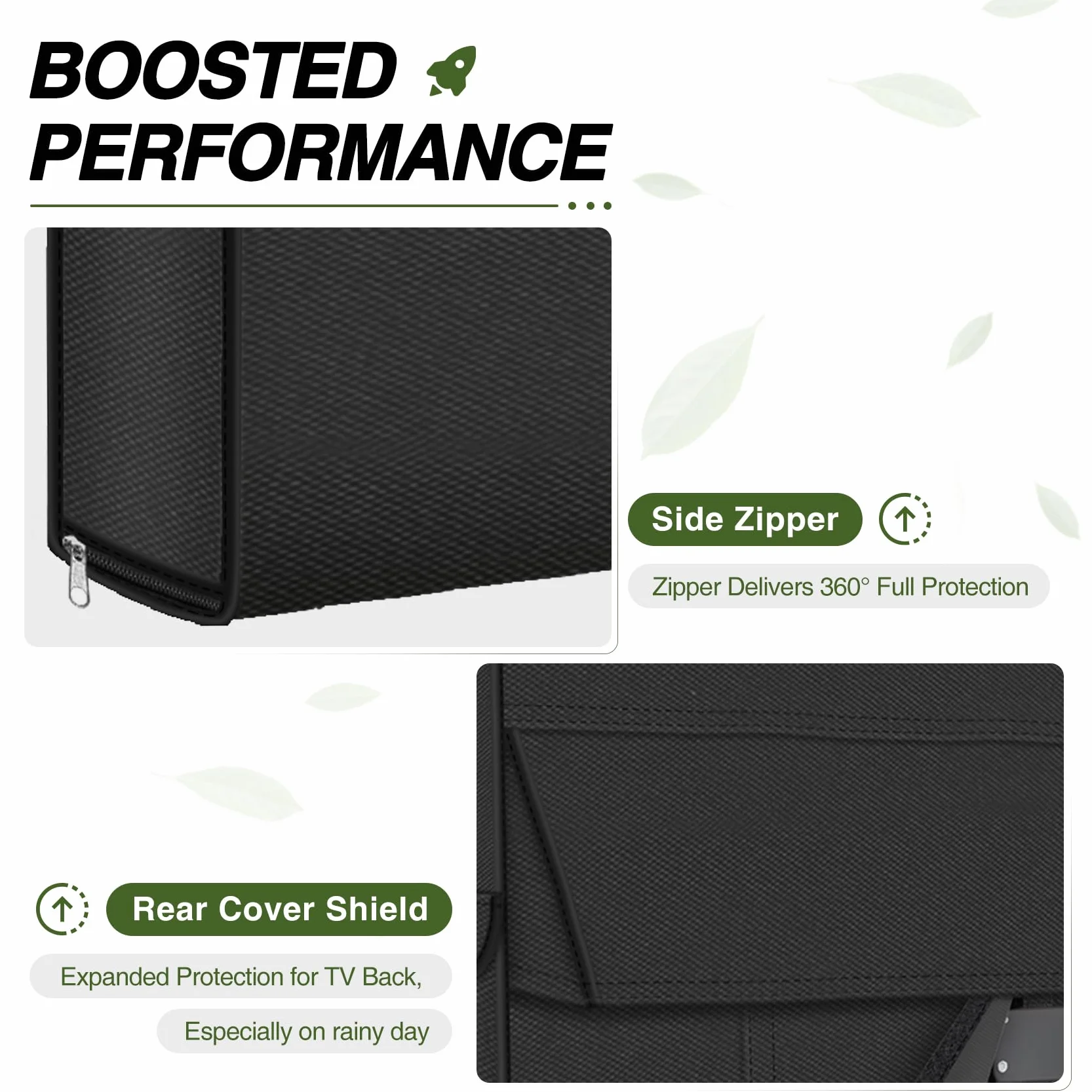 Porch Shield Housse de protection complète pour TV d'extérieur de 40 à 43" – Protection complète contre les intempéries pour TV LCD, LED, compatible avec supports muraux et supports (noir)