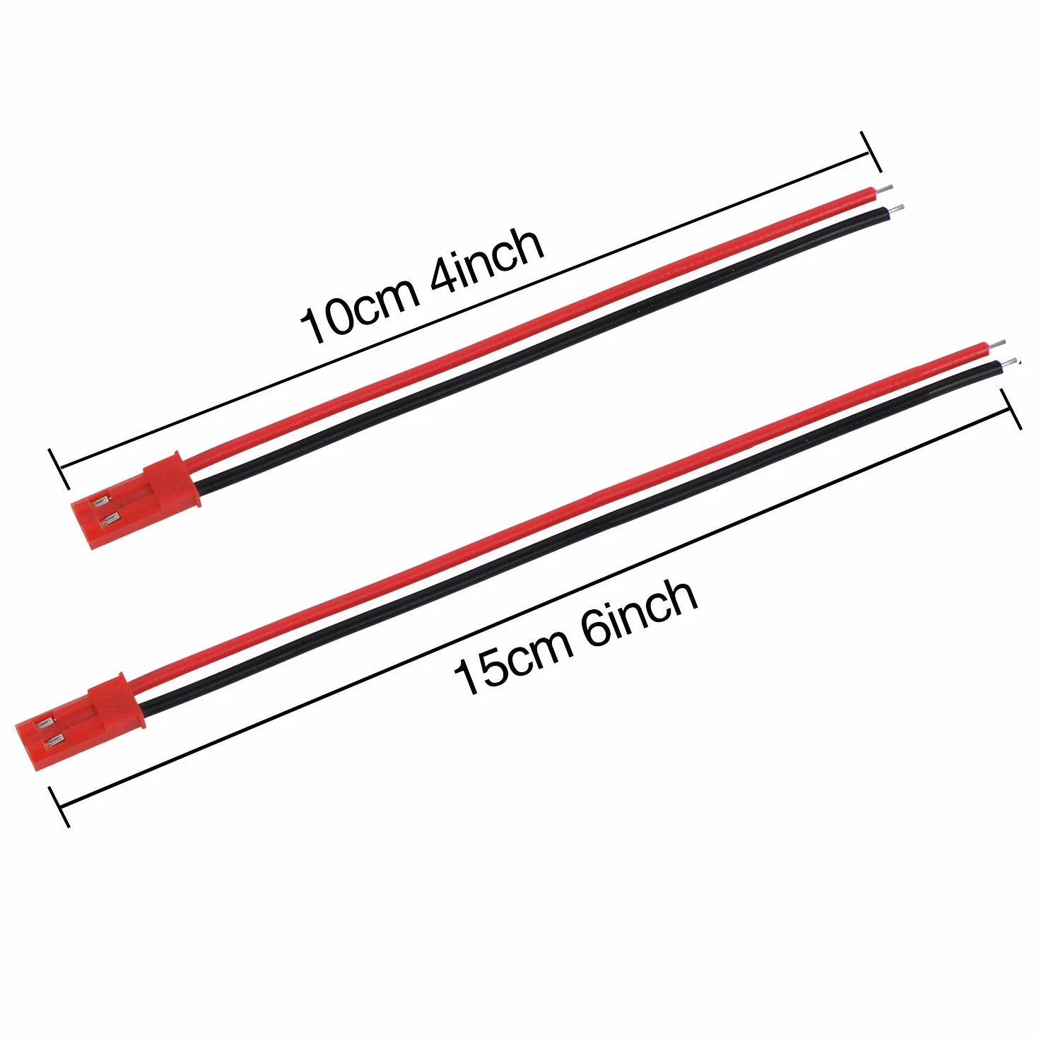 Connecteur JST à 2 broches 22 AWG fiche mâle femelle câble pour bande LED 10,2 cm 15,2 cm