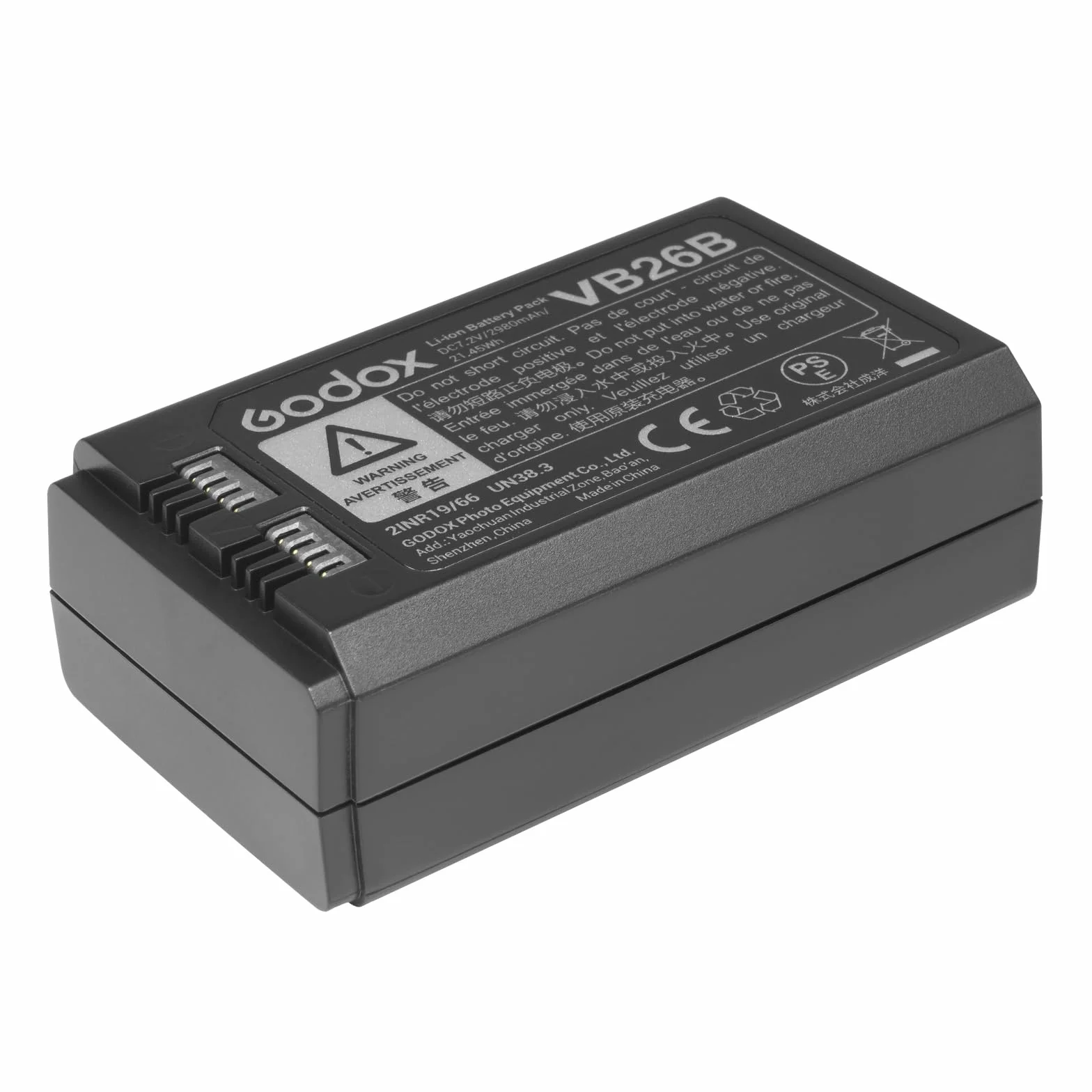 Godox VB26A Batterie, VB26B Batterie, 3000mAh VB26 Batterie au Lithium pour Flash Godox V1 S/N/C/F/O/P, V860III S/N/C/F/O/P et V850III