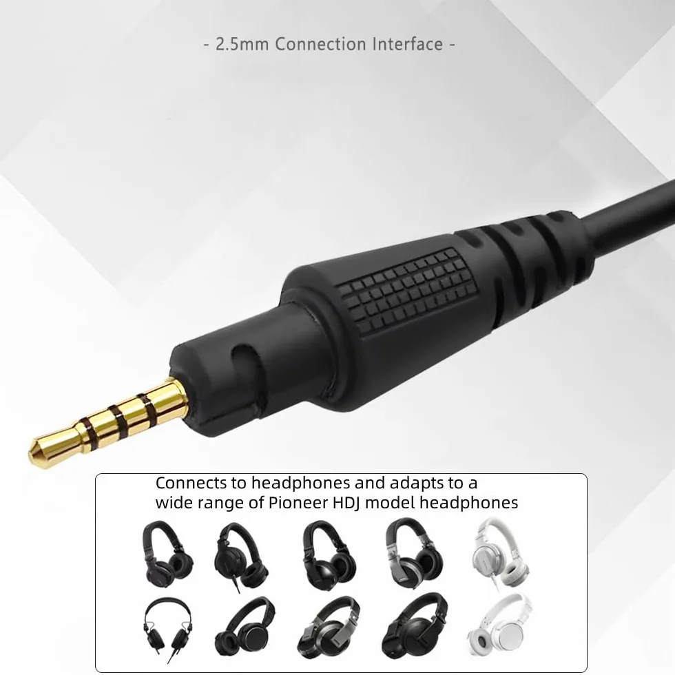Câble audio pour Pioneer DJ HDJ-CUE1 HDJ-X5 HDJ-X7 HDJ-S7 HDJ-CX Casque, 3,5 mm à 2,5 mm Câble rétractable à ressort, avec 6,35 mm Adaptateur (1,2~2m)