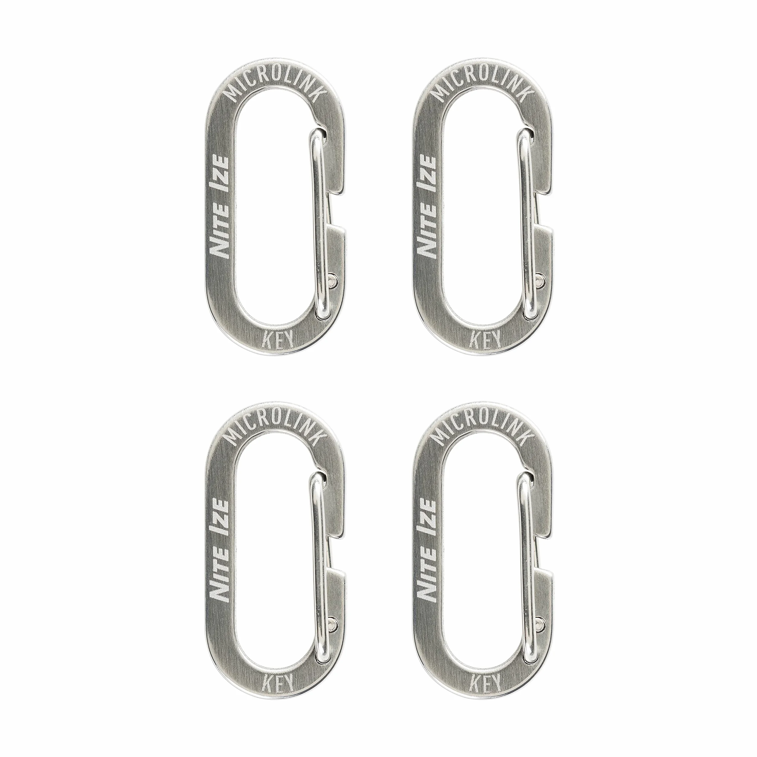 Nite IZE MicroLink Lot de 4 Mini Mousquetons en Acier Inoxydable