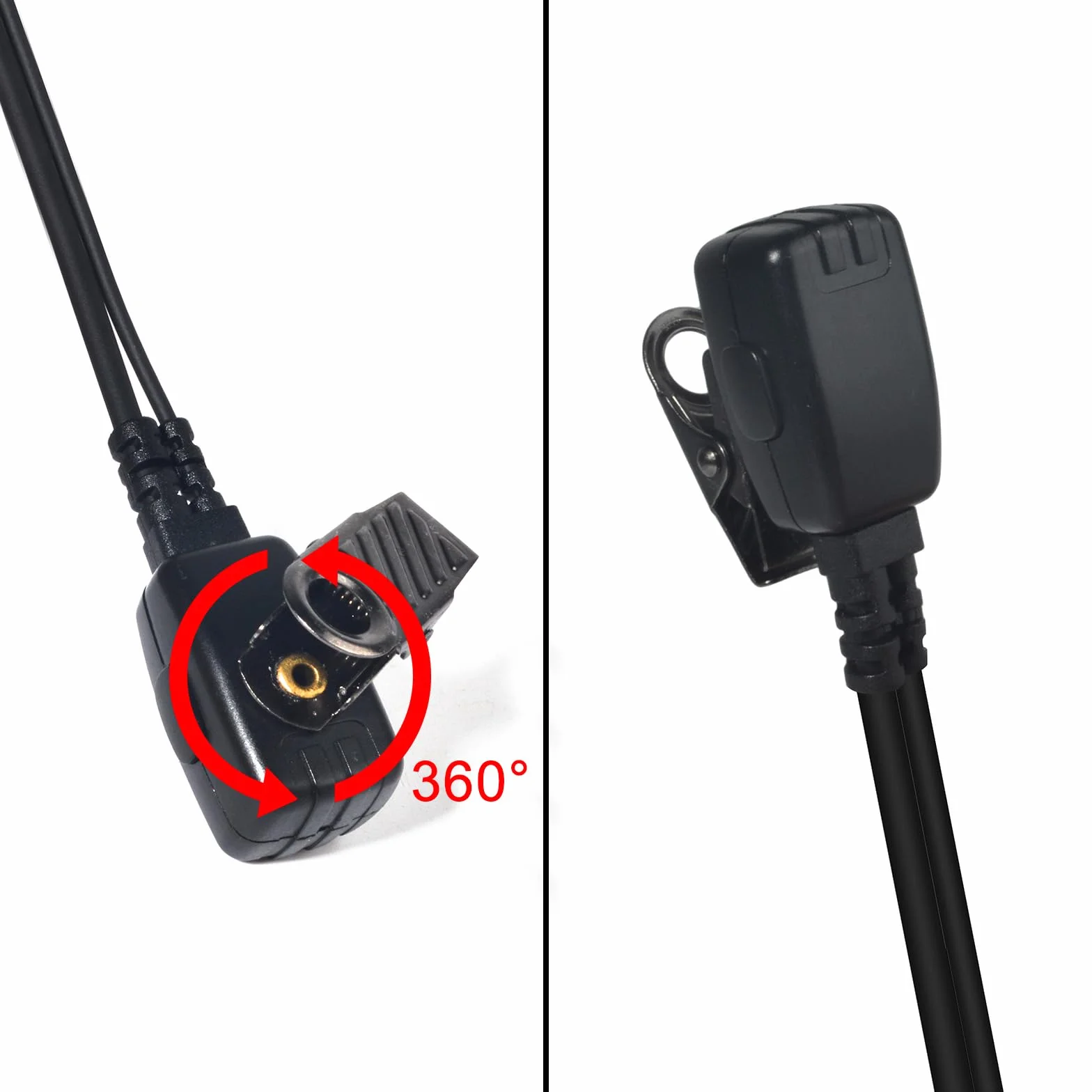 Oreillette pour Talkie Walkie, Écouteur en Forme de G avec Micro PTT, Connecteur 2 Broches Compatible avec Kenwood Baofeng UV-5R, UV-82, BF-888S Radios Bidirectionnelles (Lot de 5)