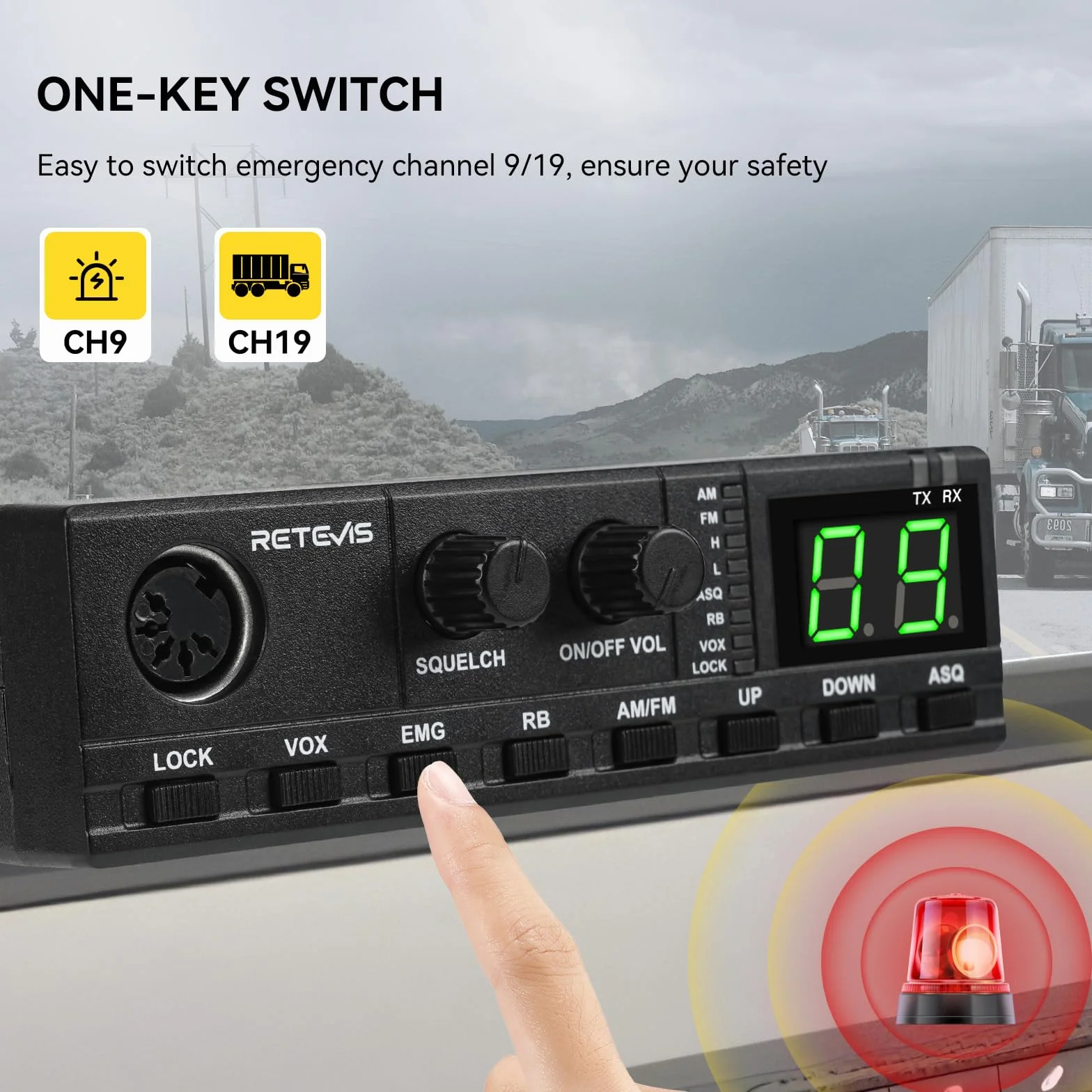 Retevis MB62 Radio Mobile AM/FM VOX Camionneurs