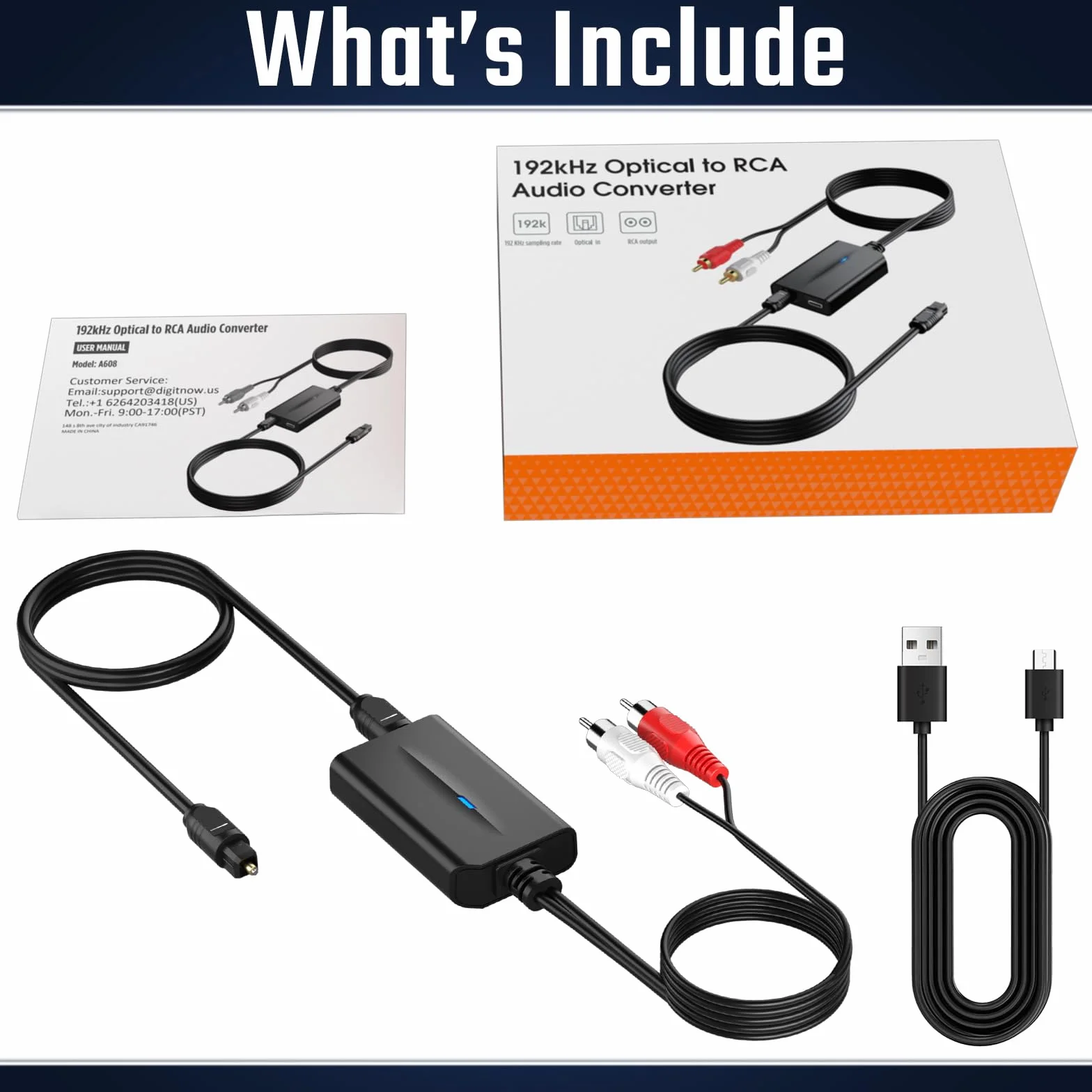 192 kHz DAC Convertisseur Audio Numérique vers Analogique Optique SPDIF Coaxial Toslink vers RCA Adaptateur Stéréo L/R RCA Jack 3,5mm