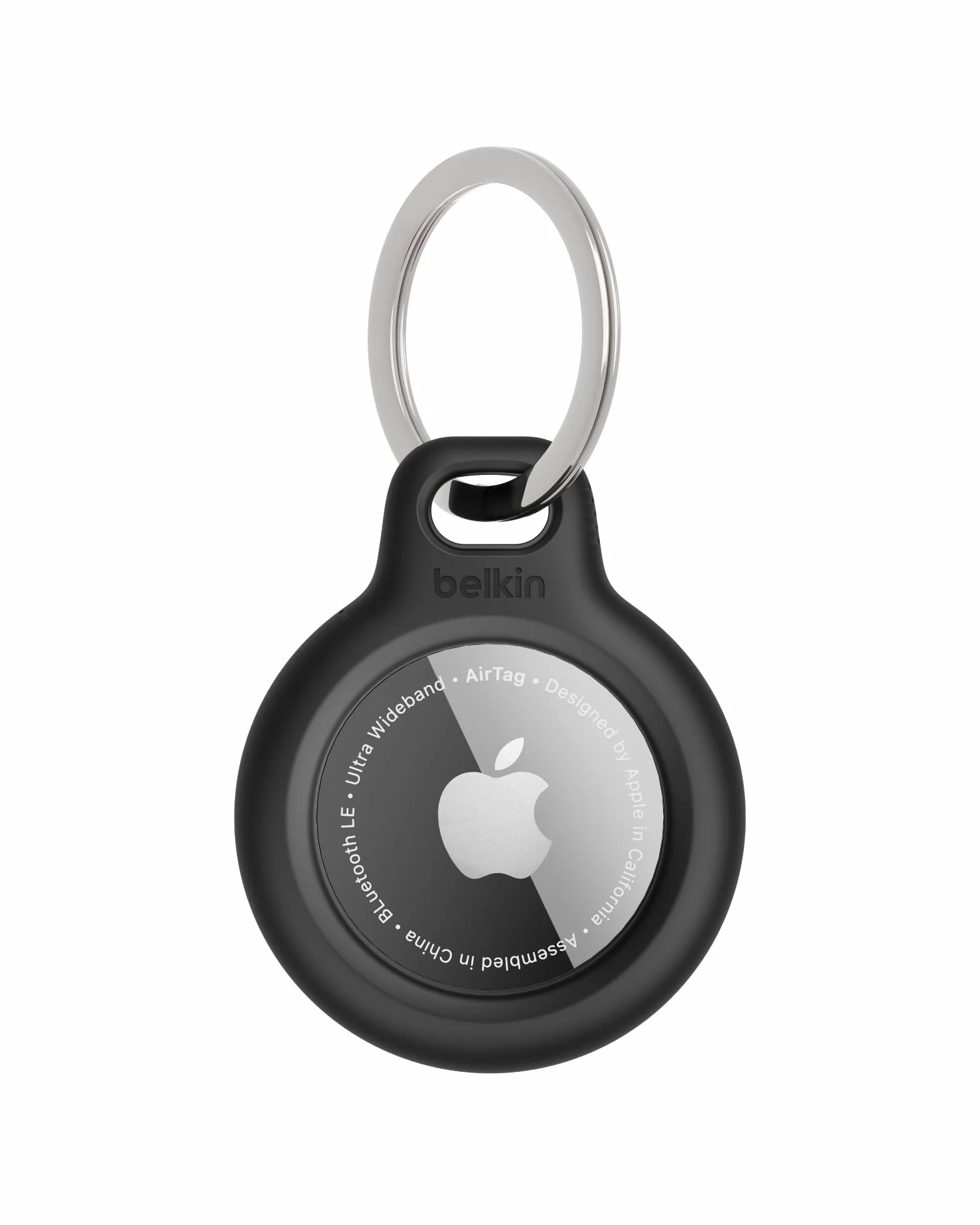 Belkin Anneau de protection avec attache en métal (protection pour AirTag, accessoire résistant aux rayures, Noir)