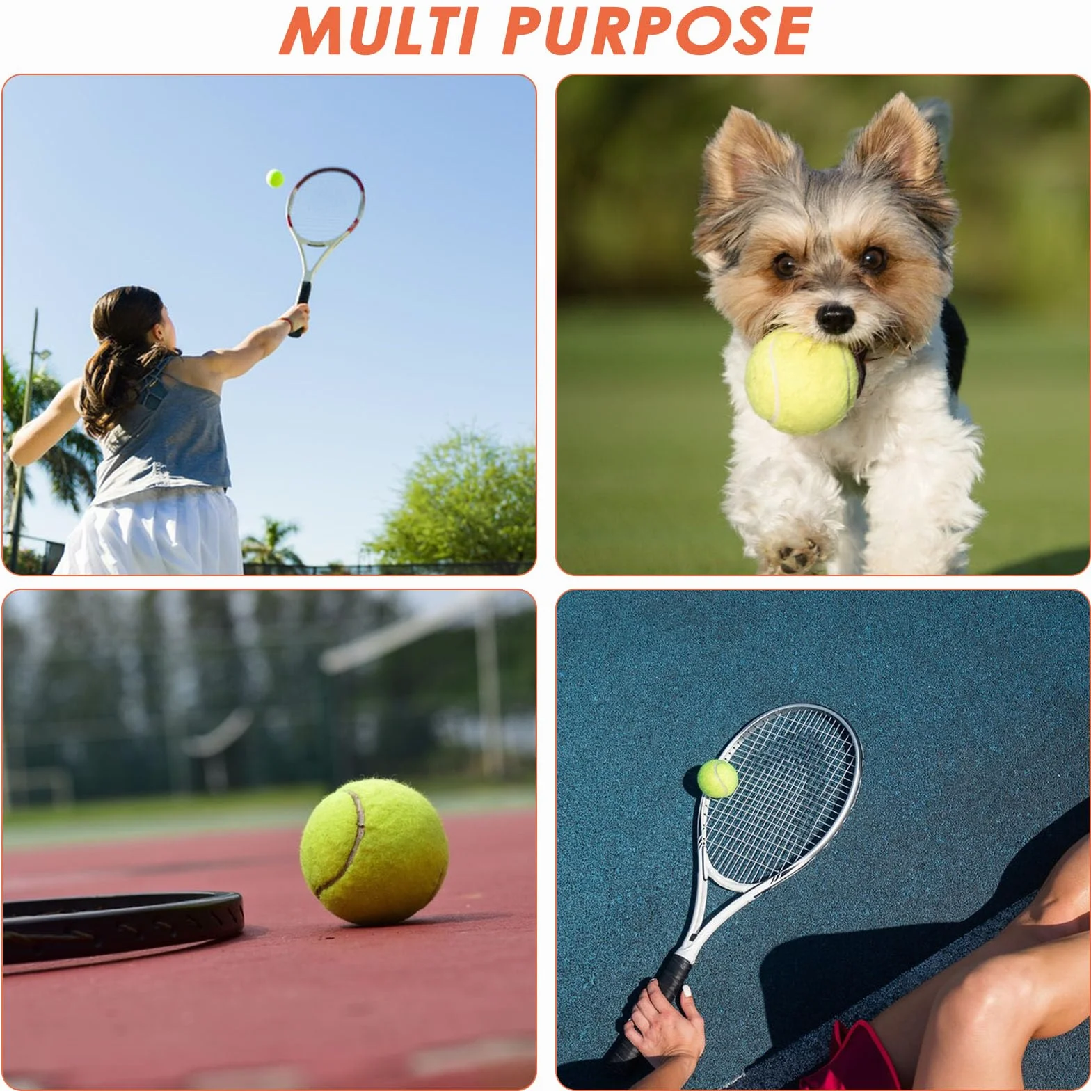 Balles de Tennis Jaune 12 Pièces pour Entraînement Débutants Adultes Enfants Chiens