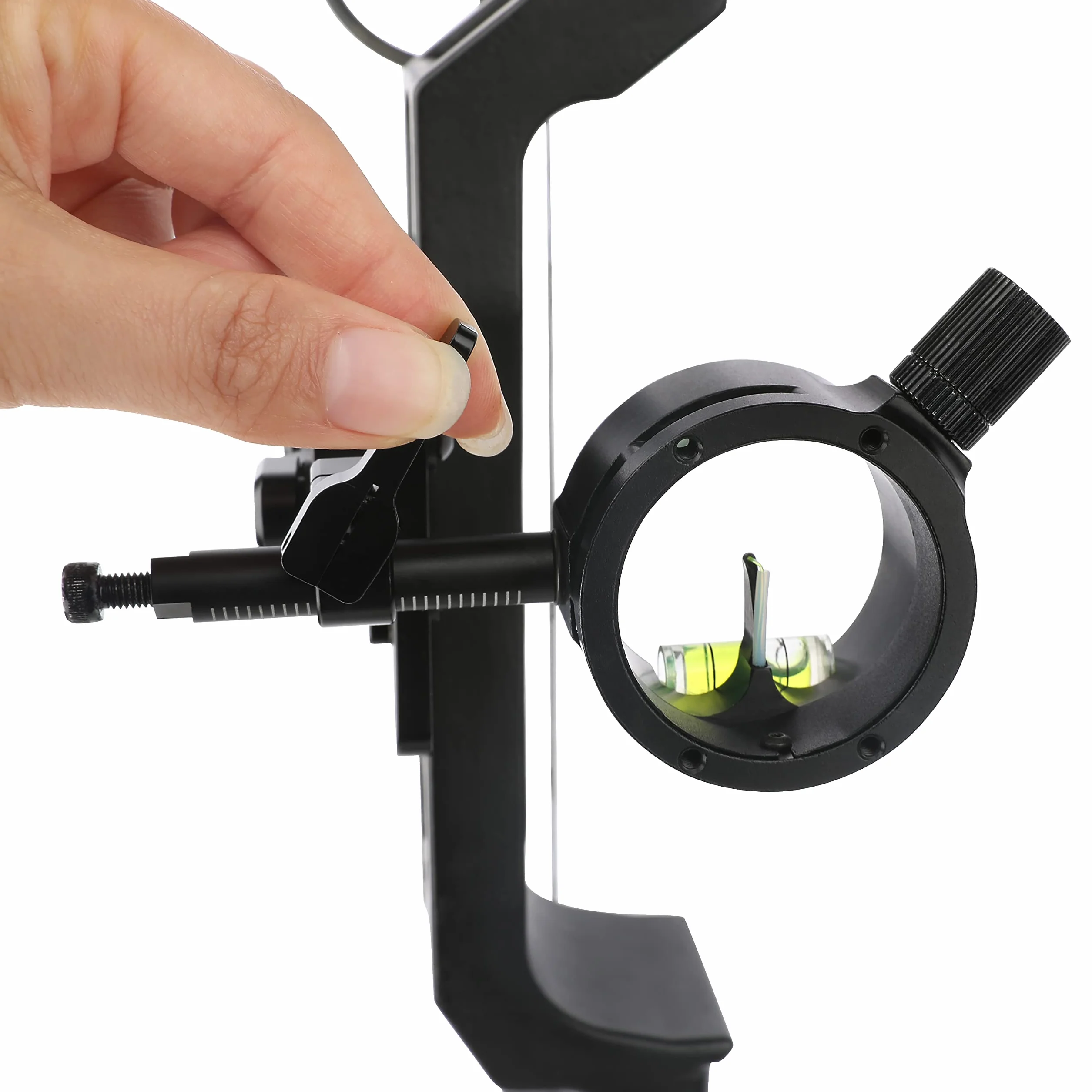 Viseur pour Arc à Poulies 1 Pin Micro Réglage 0.019" Fibre Optique avec Lumière de Visée
