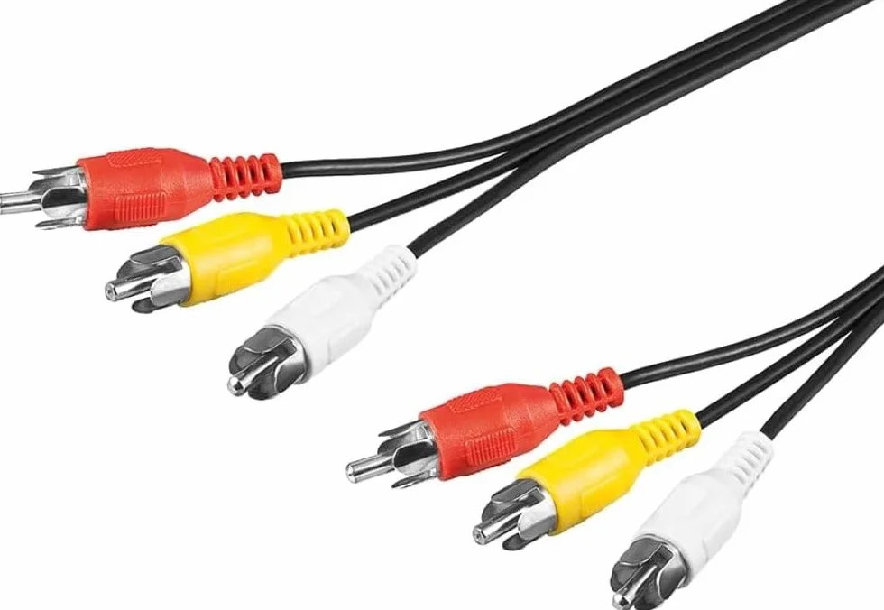 Goobay 50380 Câble de connexion audio vidéo composite, 3x RCA mâle à 3x RCA mâle, 1,5m