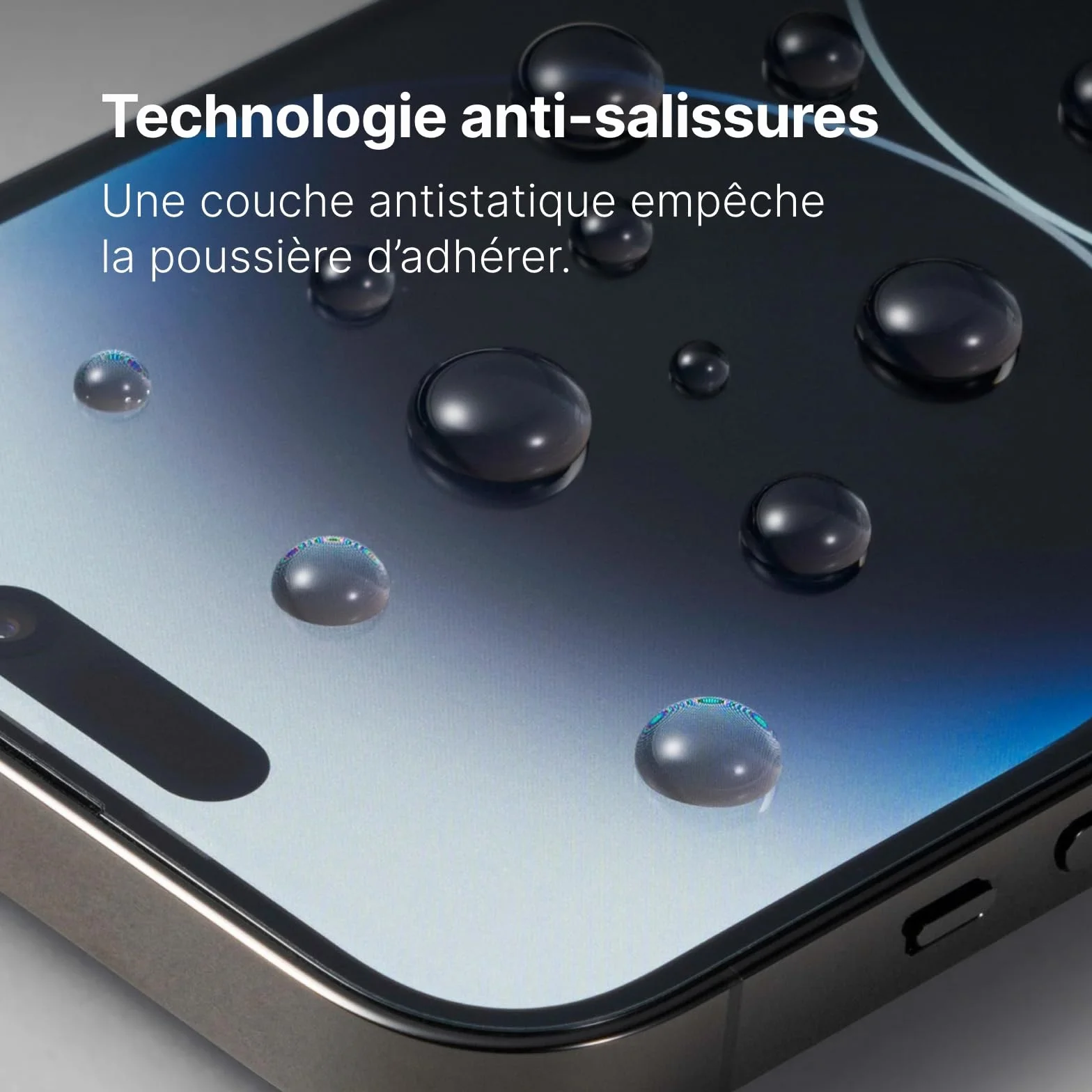 RhinoShield Protection d'écran Compatible avec [iPhone 17/17 Pro/ 16 Pro] | Impact Protector Pro – résistant aux Chocs et aux Rayures, Anti-lumière Bleue, Outil d’Installation Inclus -Transparente
