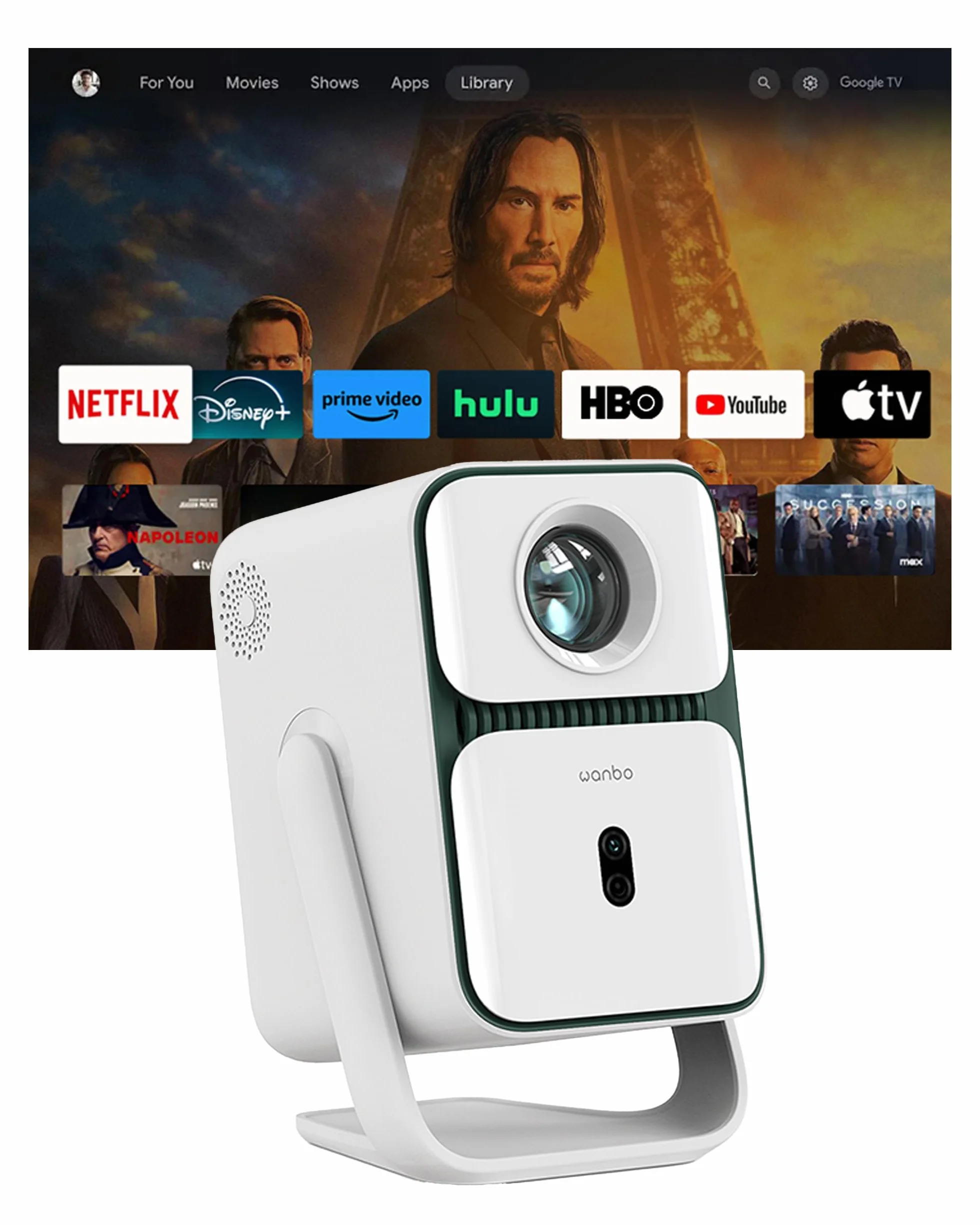 WANBO T2 ULTRA Projecteur Android 11 1080p 500ANSI Wi-Fi Bluetooth 5.0