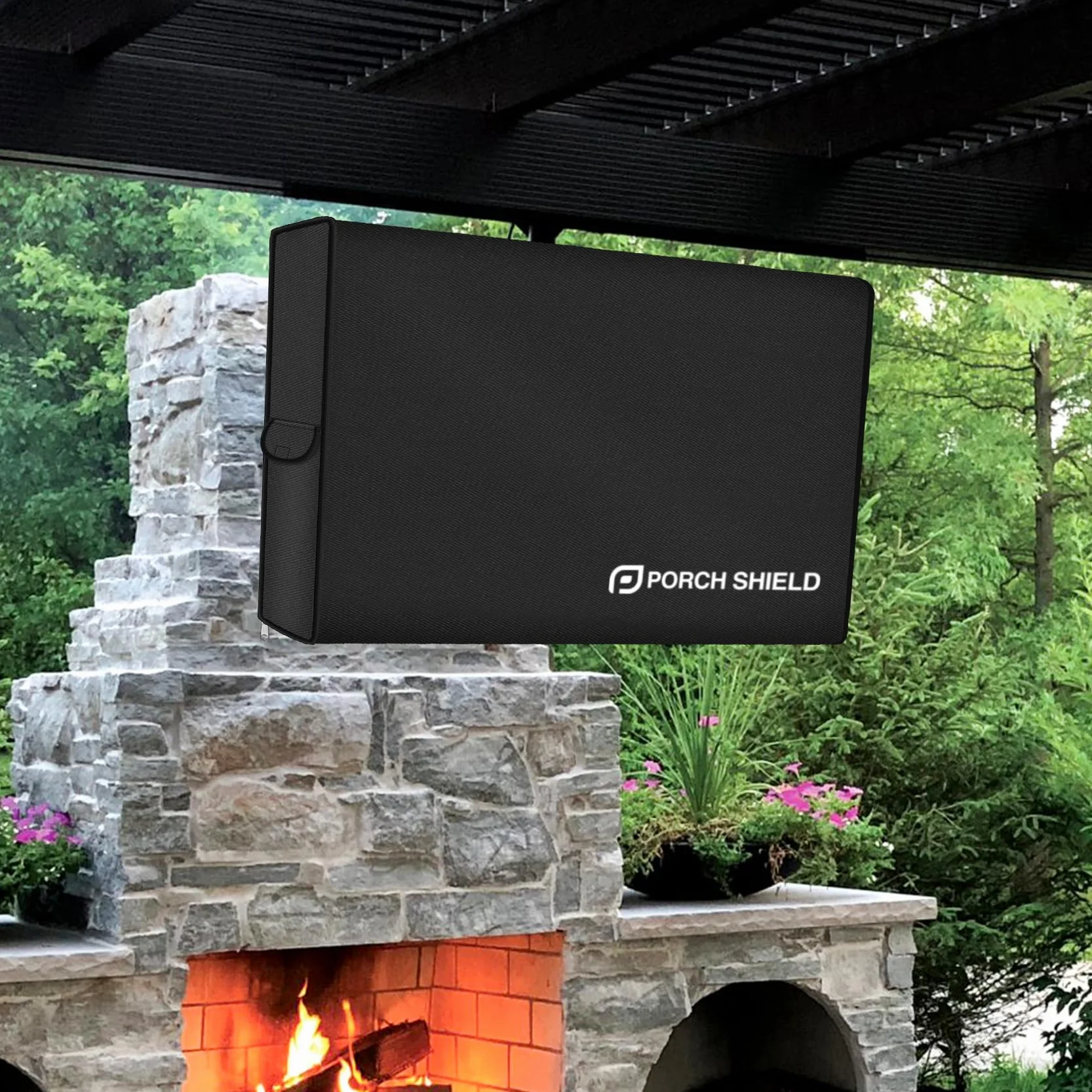 Porch Shield Housse de protection complète pour TV d'extérieur de 40 à 43" – Protection complète contre les intempéries pour TV LCD, LED, compatible avec supports muraux et supports (noir)