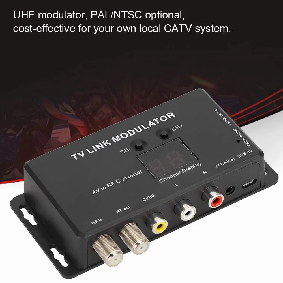 Modulateur UHF TM70 convertisseur AV vers RF avec Affichage de Canal