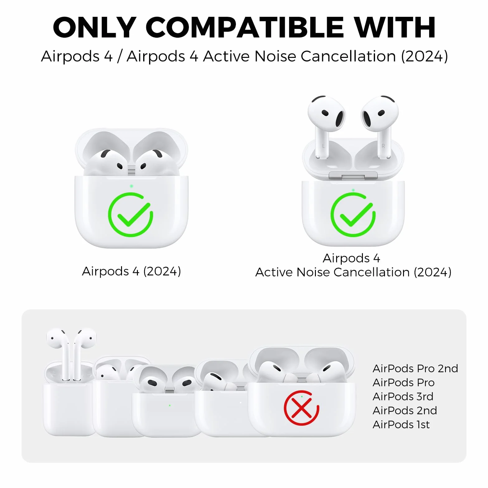 AhaStyle Coque Silicone Souple pour Apple AirPods 4 2024 avec Kit Nettoyage Console Jeu Rétro, Gris Foncé