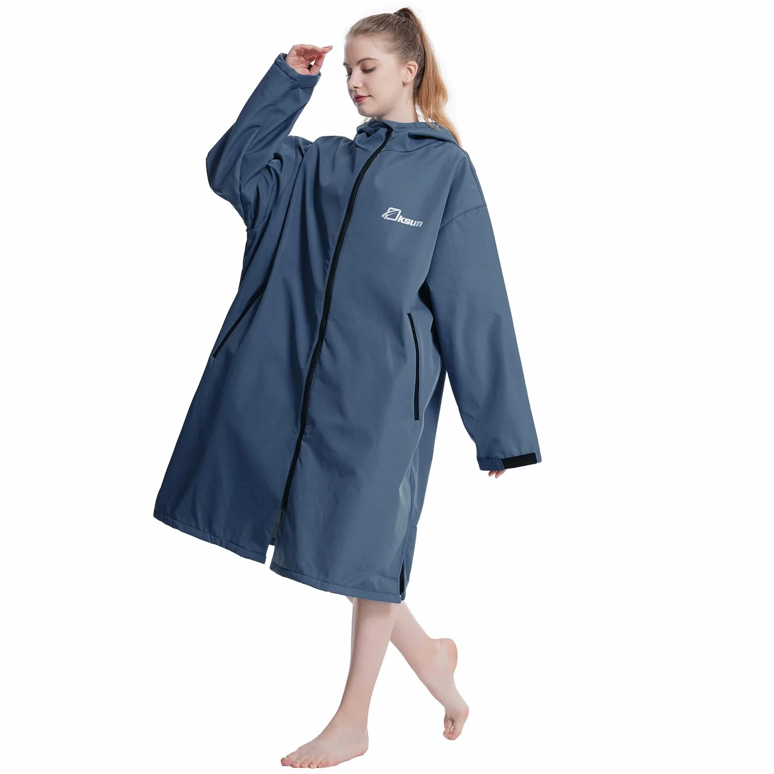 Oksun Waterproof Changing Robe for Adult Windproof Swimming Oversized Poncho Coat Beach Robe with Hooded