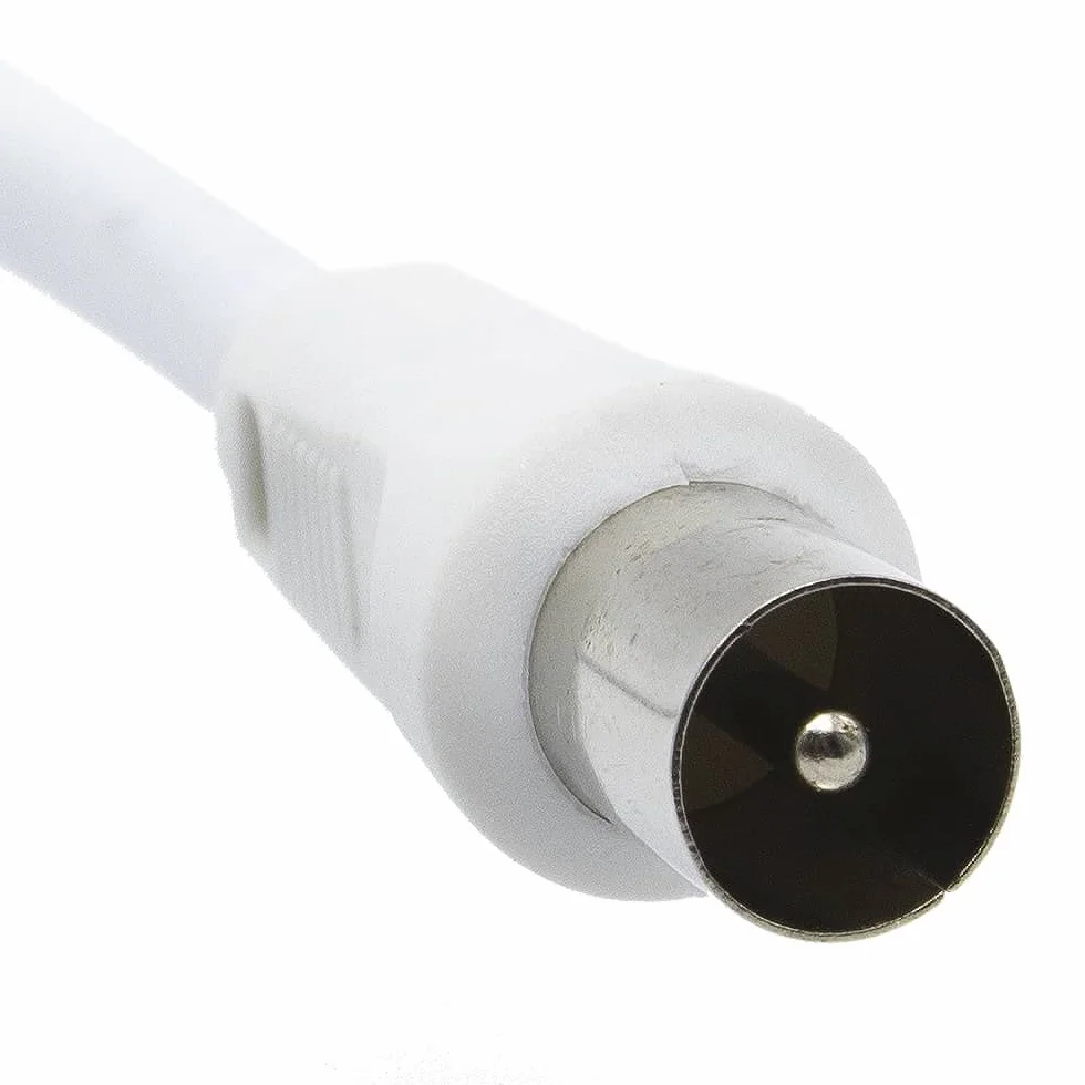 CABLEPELADO Câble Antenne TV Mâle Femelle Droit | Coaxial | Compatible Décodeur, Prises TV | 75 Ohm | Blanc | 10 Mètres