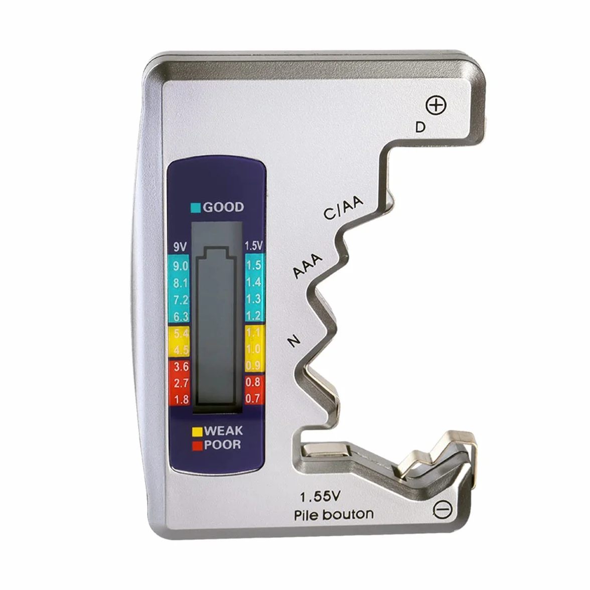 Treki Universel Testeur de Piles Numérique Digital pour AA AAA C D N 9V 1.5V Piles Bouton