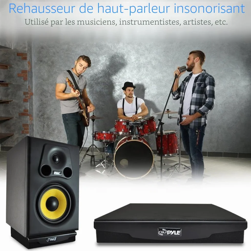 Pyle PSI04 Base de Haut-Parleur Acoustique avec Isolation phonique et Vibrations, 19,1 x 23,1 cm (Simple)