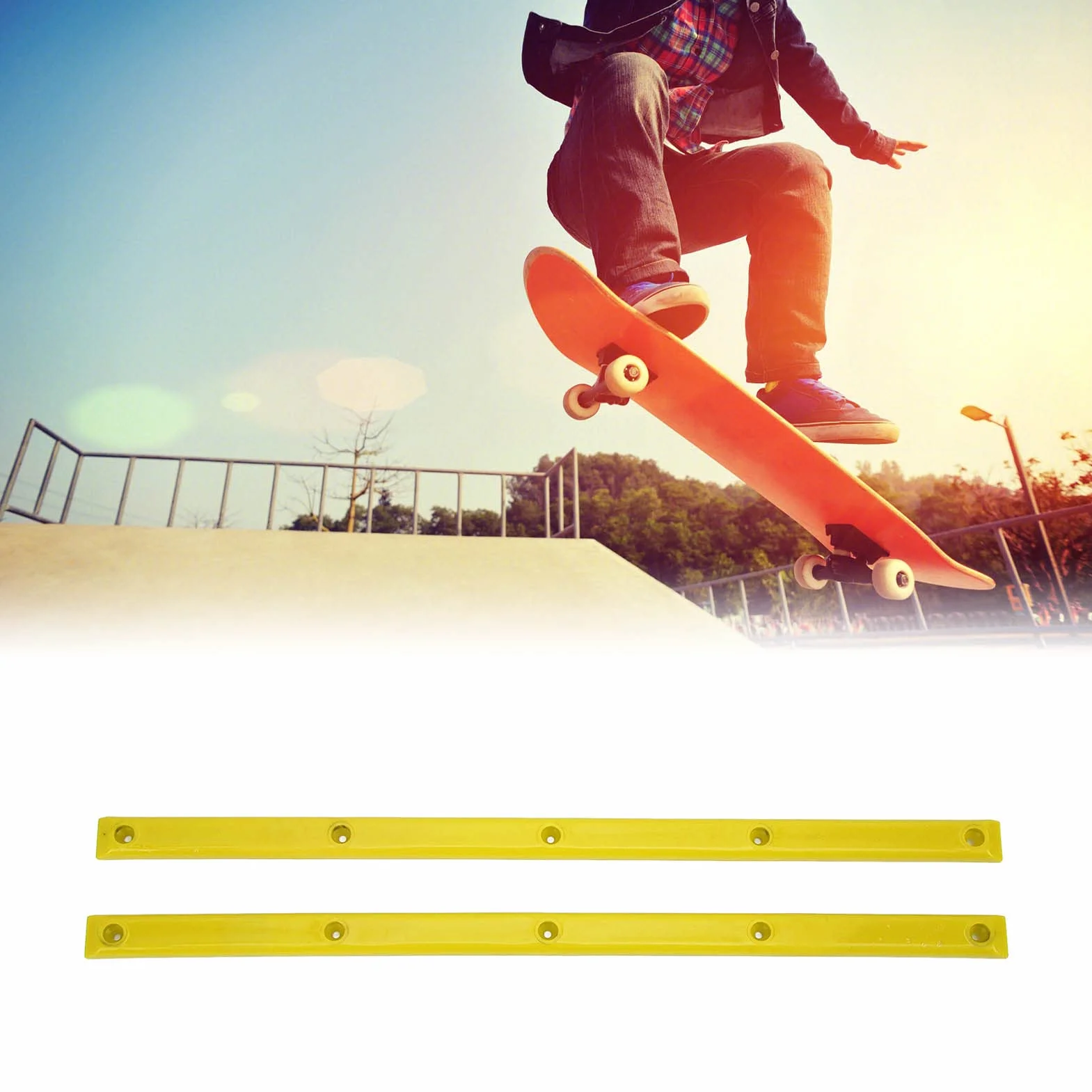 Shanrya Rails pour nervures flexibles stables Longboard Per(jaune)