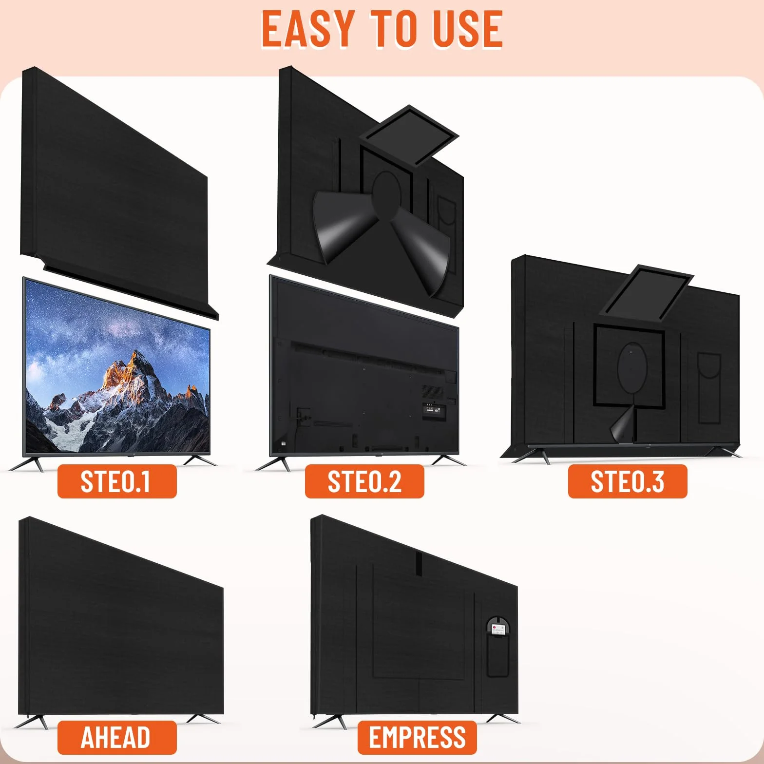 Housse de Protection pour TV d'Extérieur 40-43 Pouces, Tissu Oxford 600D, Étanche, Anti-Poussière