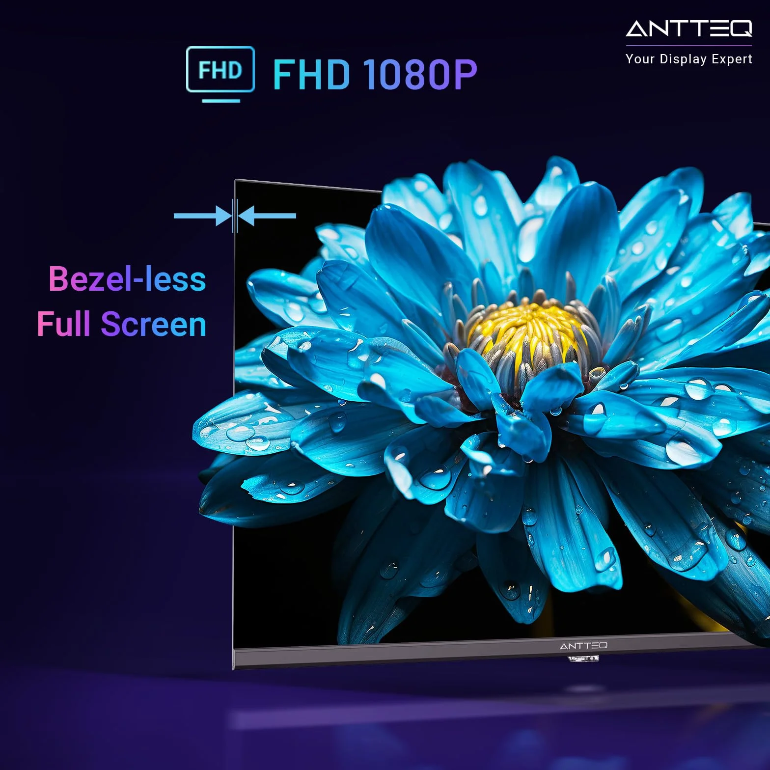 Antteq V25-AF3Q1 Smart TV 25 Pouces (64cm) Full HD,Vidaa OS Télévision avec Triple Tuner Appli Mobile,APP Store,Netflix/DAZN/WiFi, HDMI