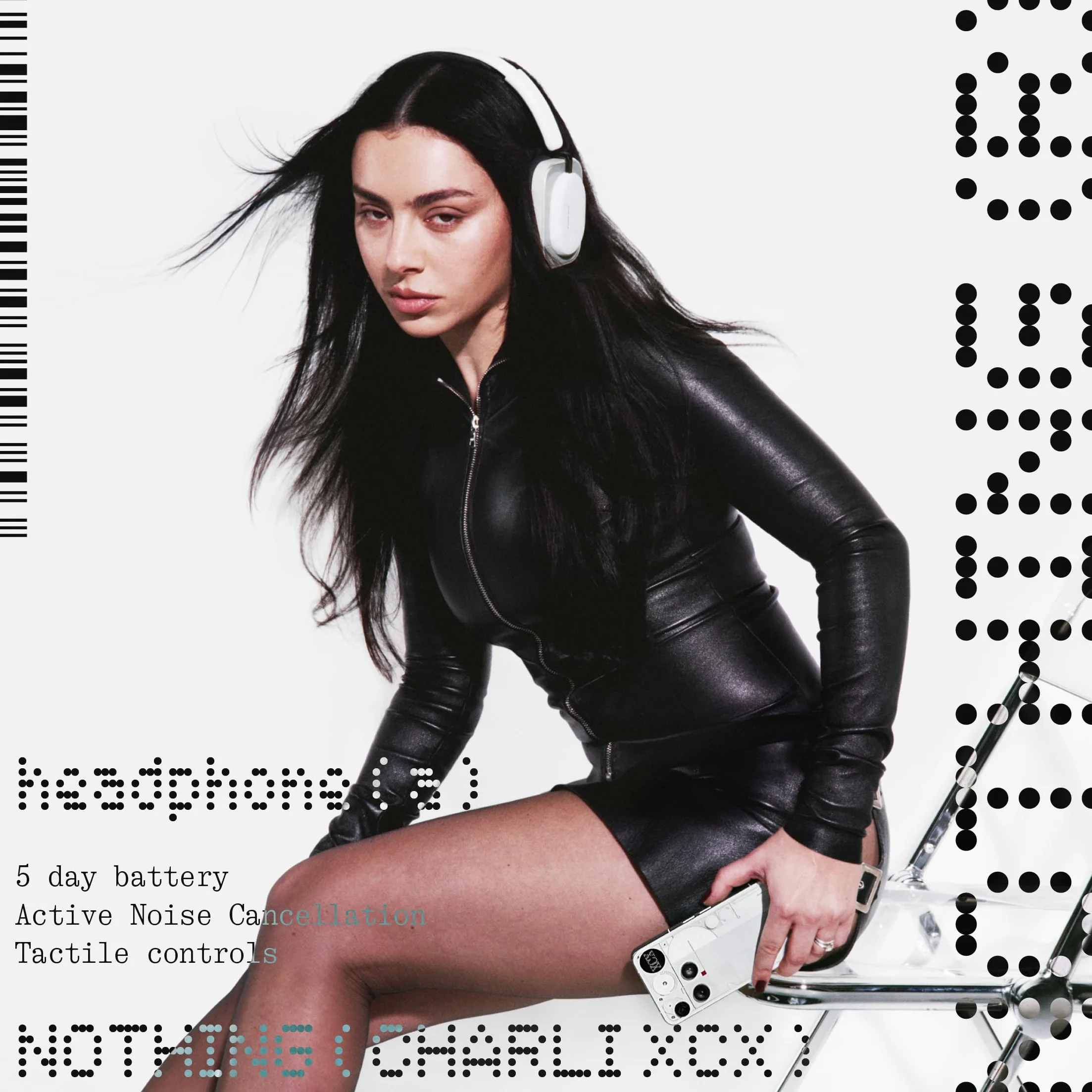 Nothing Headphone (a) Casque Circum-Aural sans Fil avec Réduction Active du Bruit, 135h Autonomie, Hi-Res, Audio Spatial, Commandes Tactiles – Noir