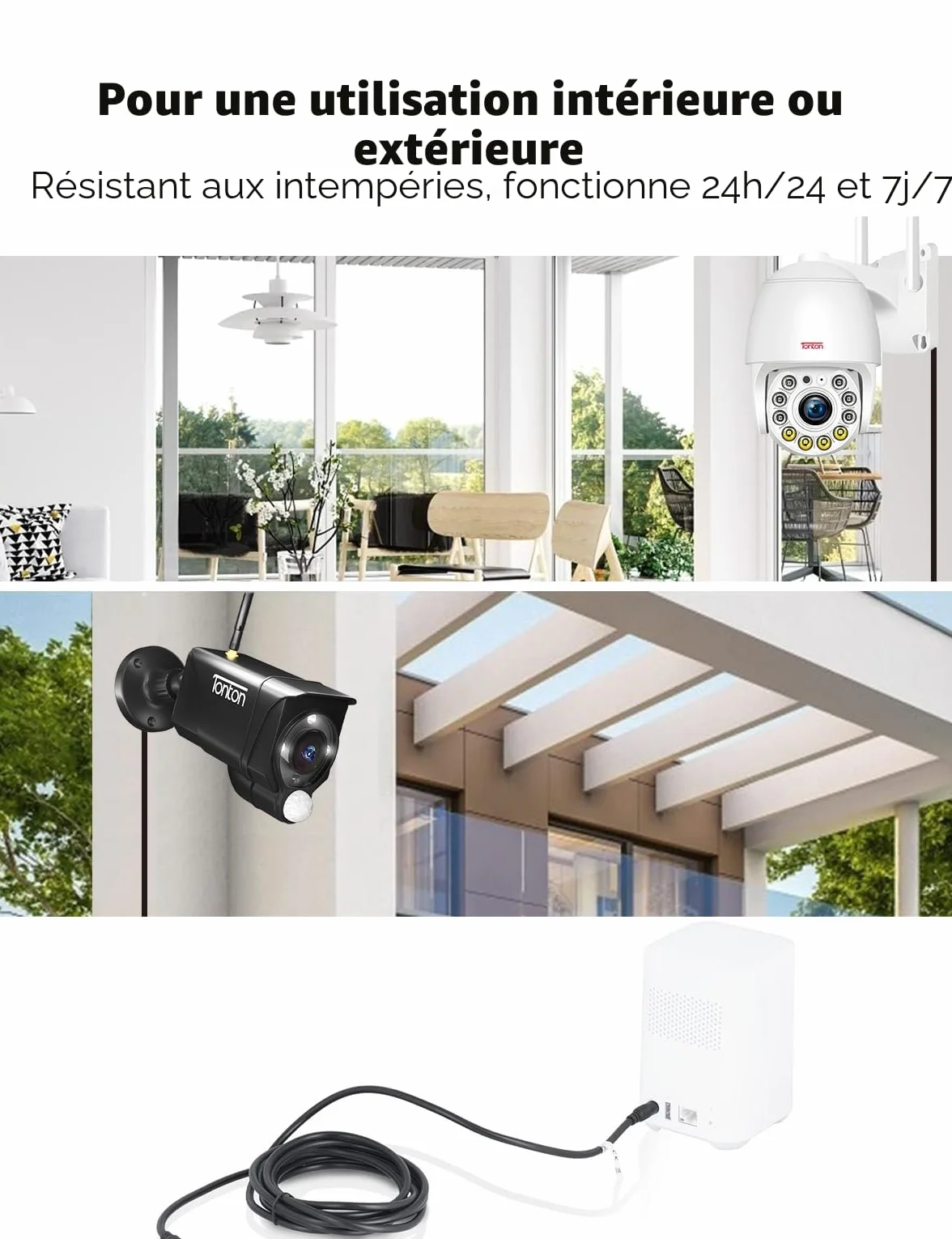 Tonton Cordon d'extension d'alimentation 12V DC 1M 2.1mm x 5.5mm Noir