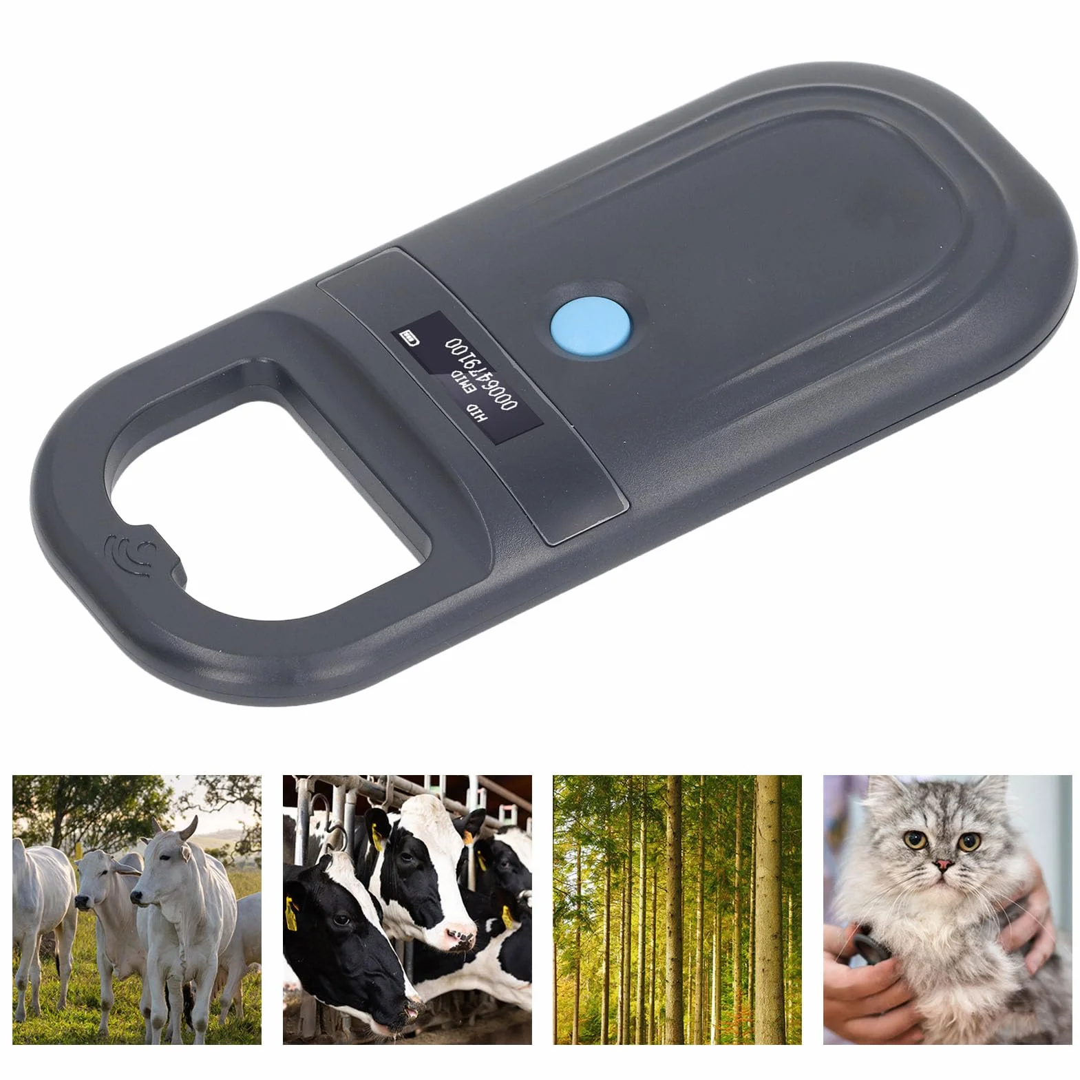 Scanner de Micropuces Animales, Rechargeable FDX B EMID PET TAG CHIP Scanner avec 128 étiquettes, 134.2 KHz, Conception Portable, Lecteur D'identification de Puce pour Animaux