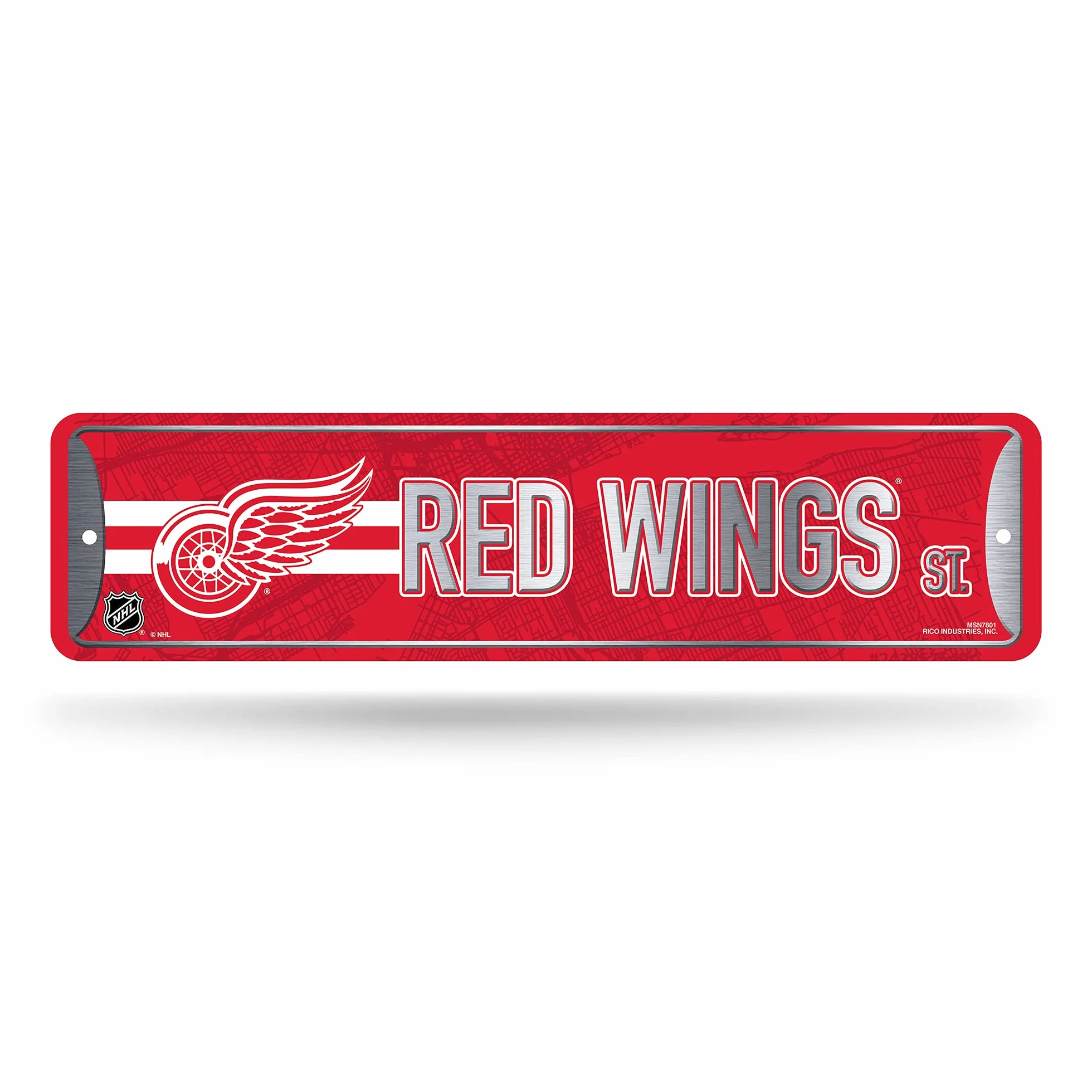 Rico Industries NHL Detroit Red Wings Metal Street Sign 4" x 15" Home Décor
