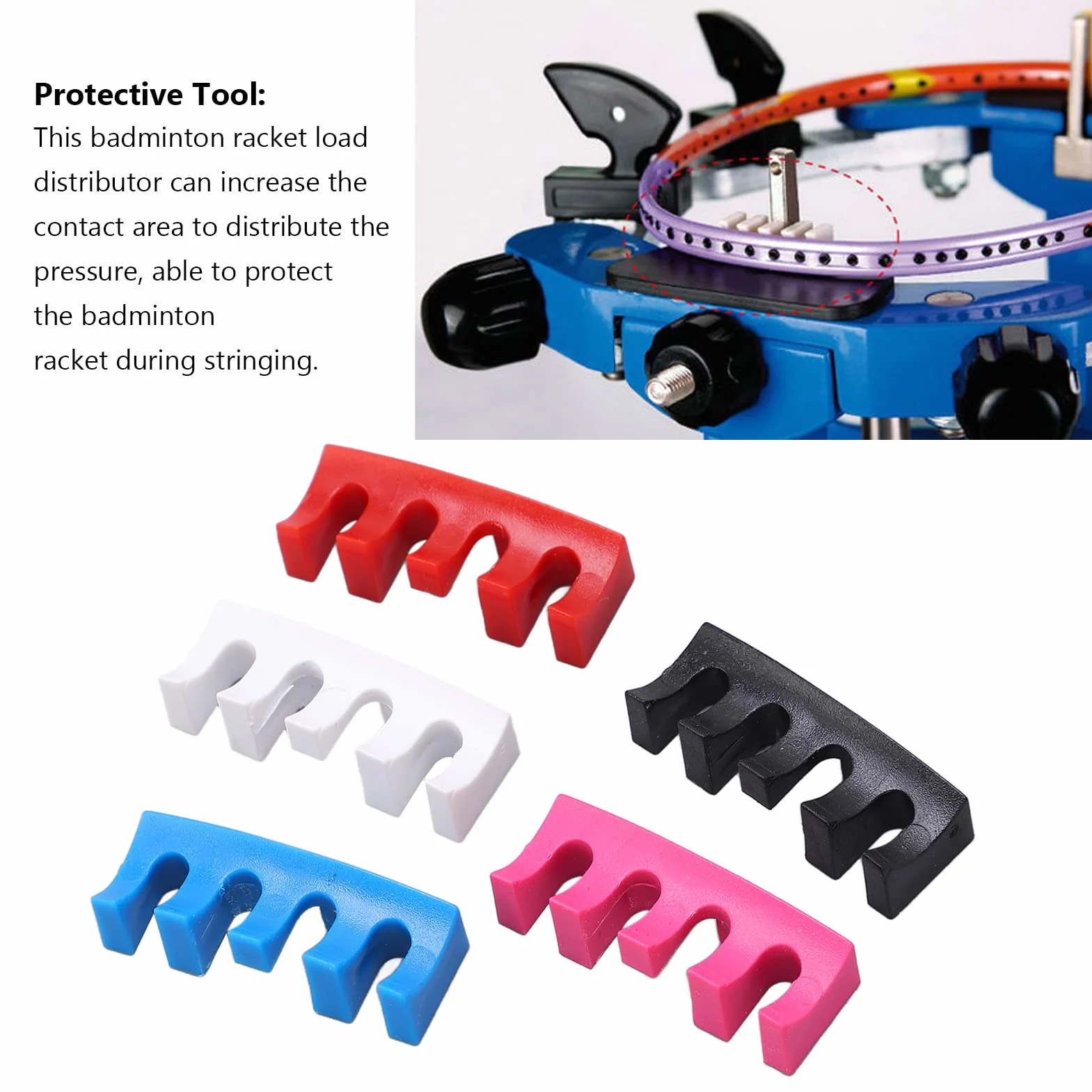 Épandeur de Charge de Raquette de Badminton 5 pièces Adaptateur Protecteur de Chaîne