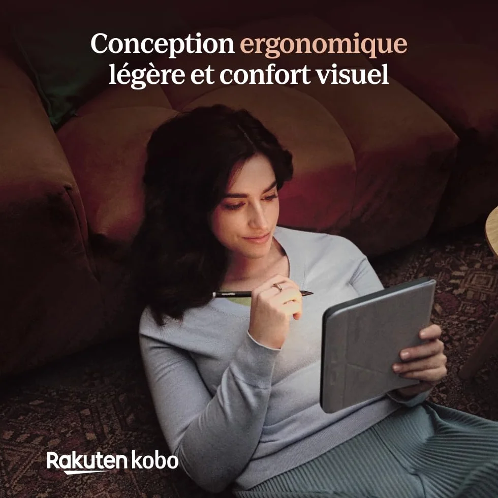 Kobo Libra Colour Black | Liseuse eBook Couleur | Écran Couleur E Ink Kaleido™ 3 sans Reflets de 7" | Option Mode Sombre | Étanche | Livres Audio | 32 Go de Stockage | Noir