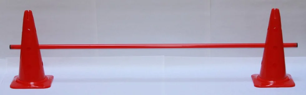 Kit de haie 12 pièces Lot de 4: 8 Cônes 40 cm, 4 Jalons 160 cm - Bleu, Rouge, Vert, Jaune