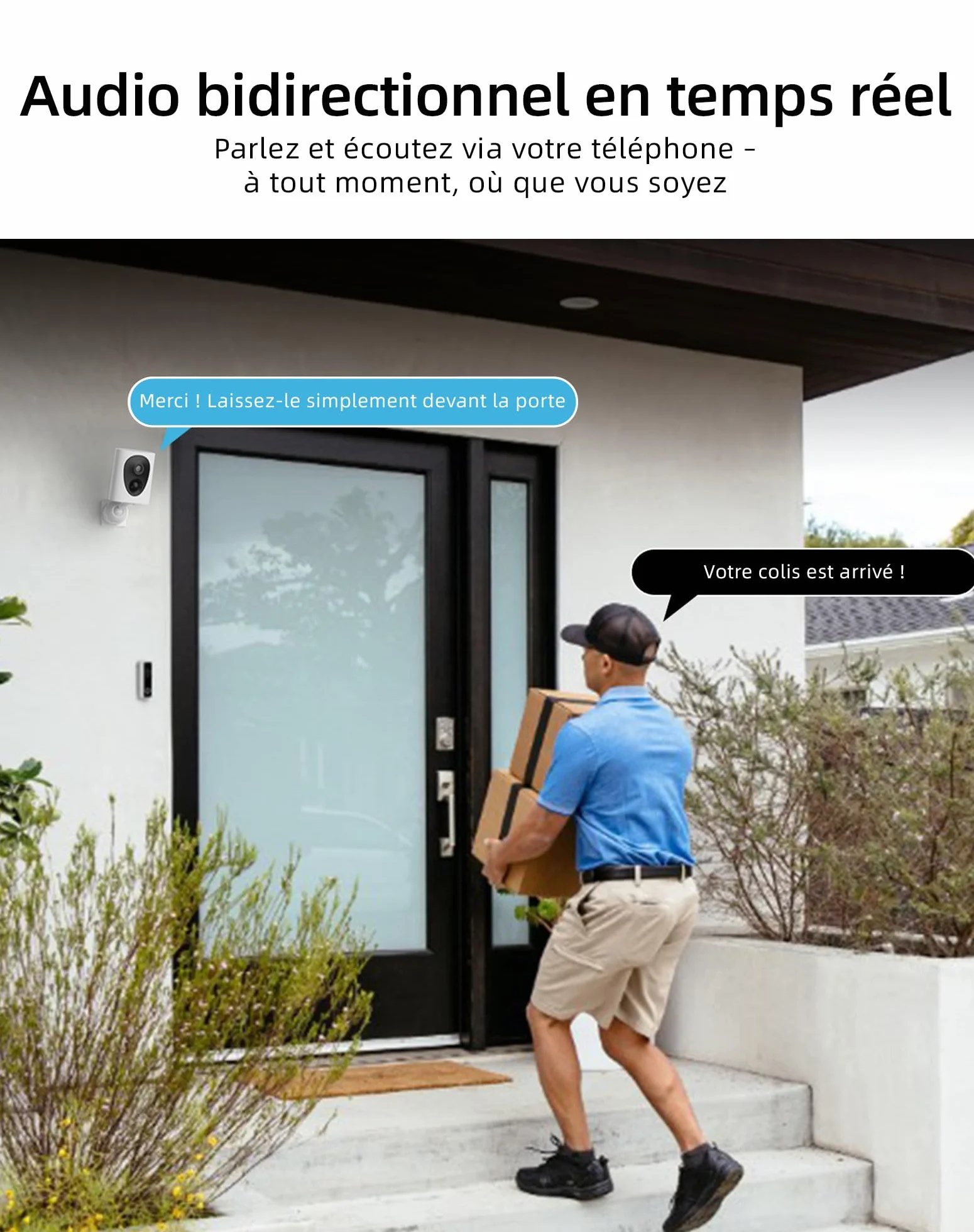 VIRTAVO 2K Camera Surveillance WiFi Extérieure sans Fil Batterie, Vision Nocturne Couleur Starlight, PIR Détection Mouvement, Étanche, Audio Bidirectionnel, VF1