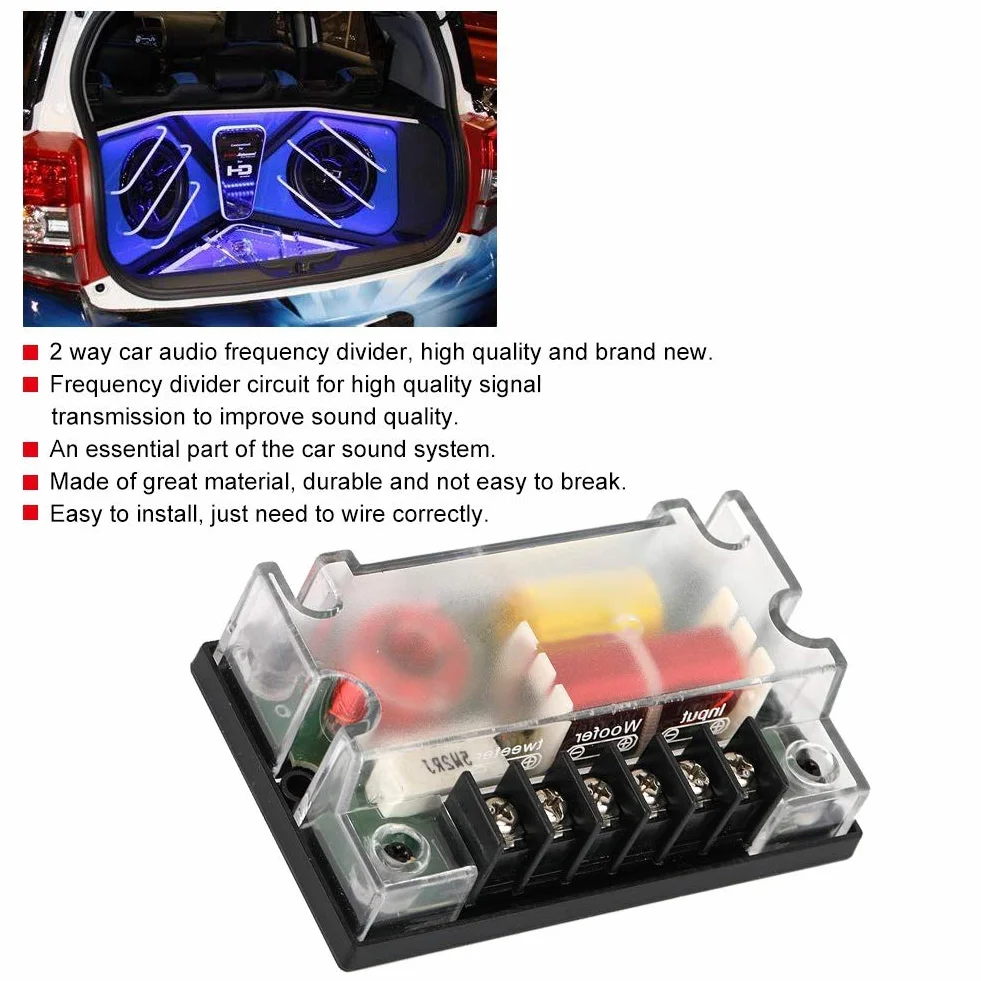 Diviseur de Fréquence Haut-parleur Voiture 2 Voies Filtre Audio Accessoires Automobiles