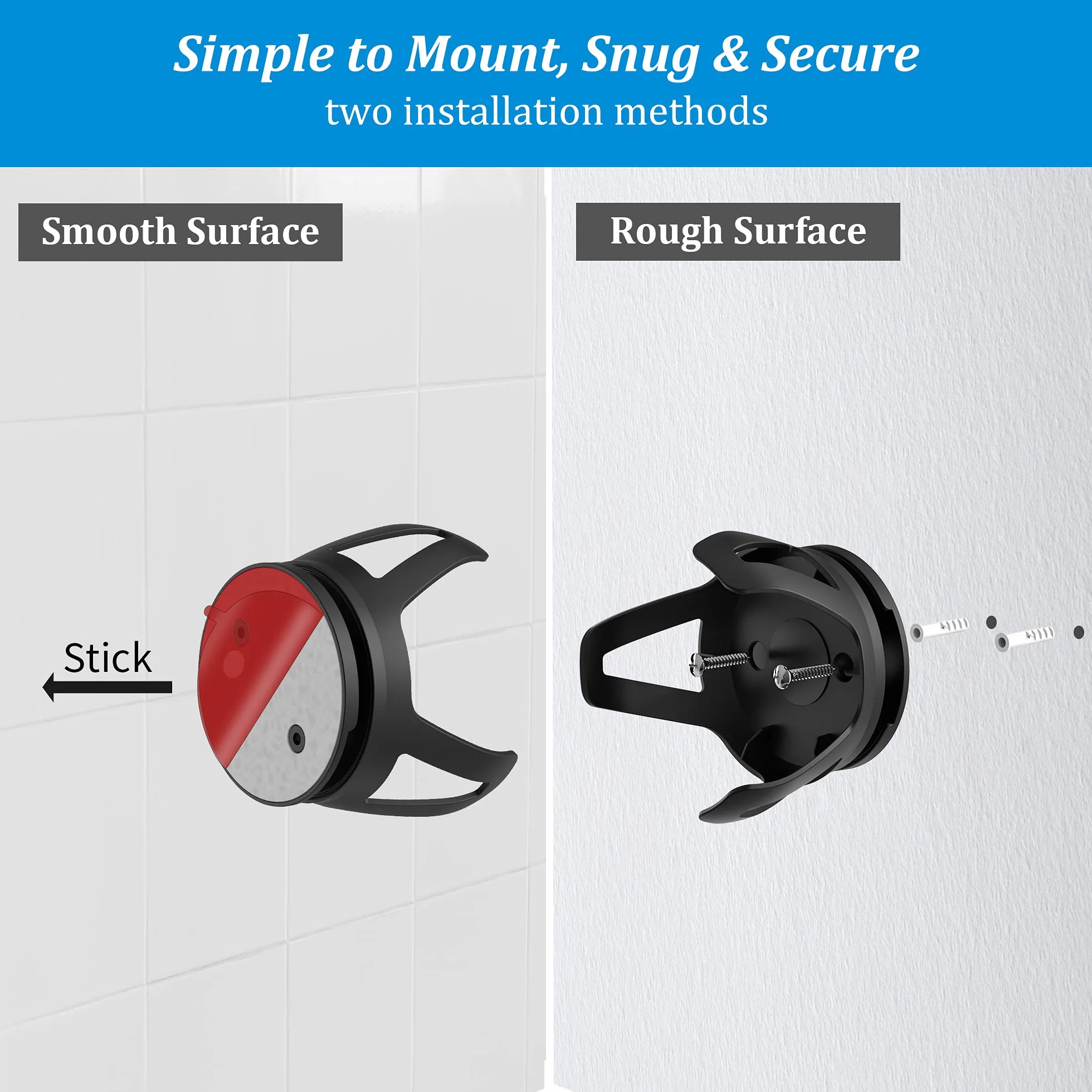 PlusAcc Lot de 2 support muraux pour Homepod Mini – Support avec 2 méthodes d'installation, gestion des cordons intégré, adapté pour chambre à coucher, cuisine, salon, noir