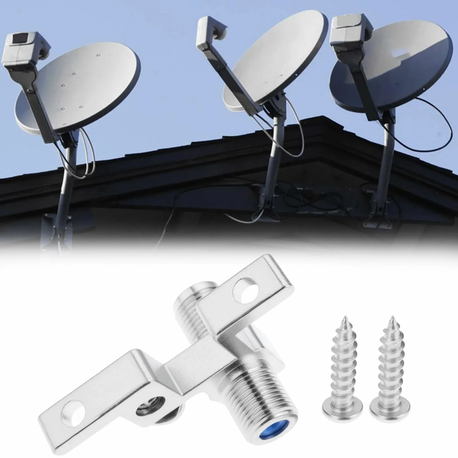 Create idea Lot de 2 blocs de mise à la terre coaxiaux de type F 2,5 GHz pour une transmission stable des signaux TV par satellite/câble - Remplace GBS81R