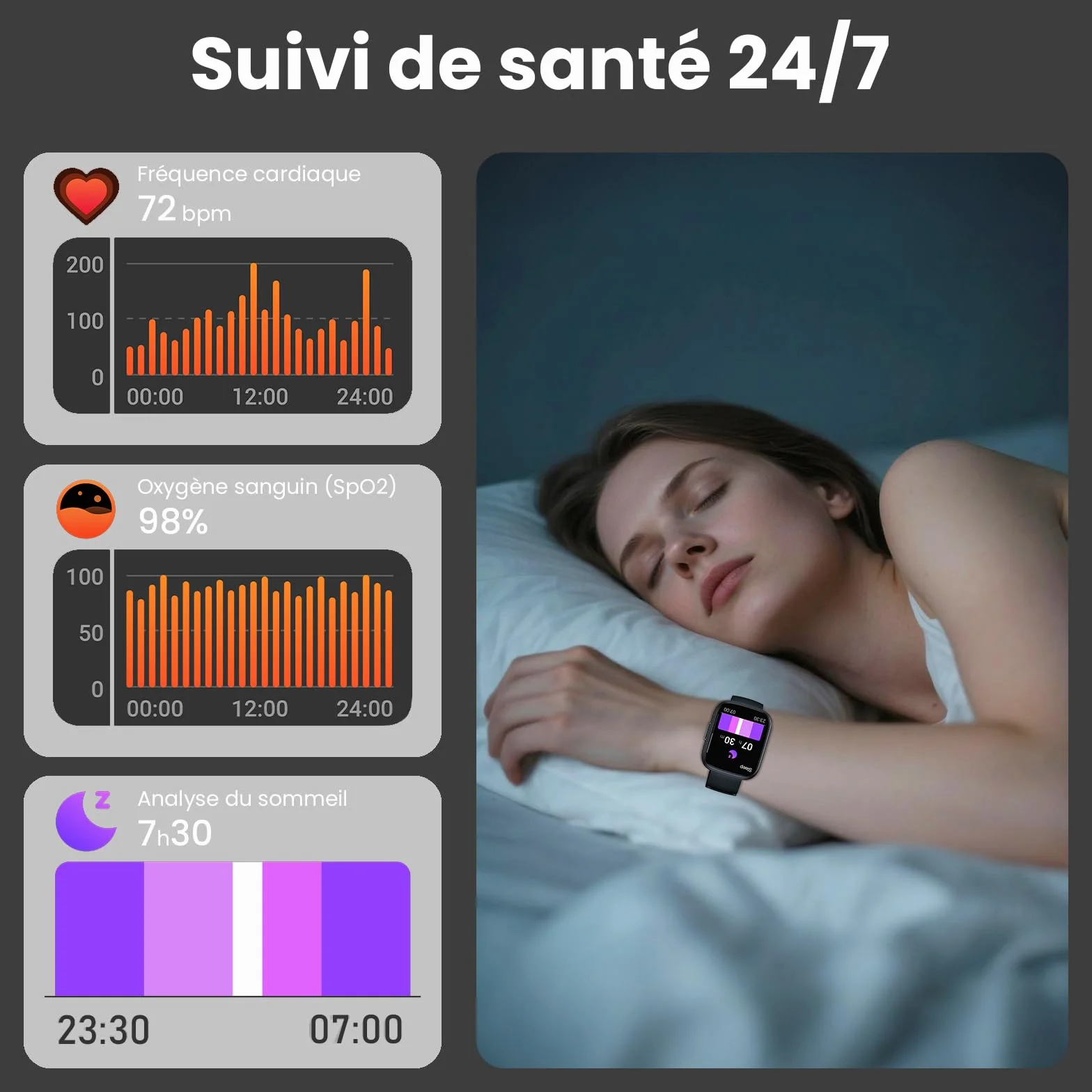 Cillso Montre Connectée 1,95" HD Smartwatch Appels Bluetooth 112 Modes Sportifs Cardiofréquencemètre SpO2 Sommeil IP68 Android iOS