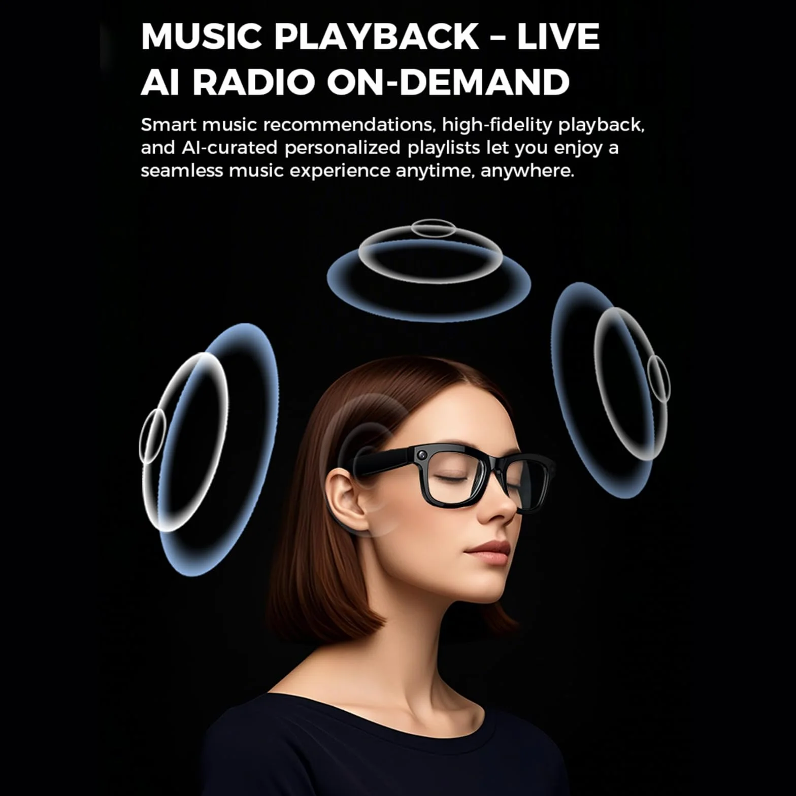 Lunettes connectées IA avec caméra, ChatGPT intégré,traduction,commande vocale,Wi-Fi 4.0,Bluetooth 5.3,prise de vue HD, lunettes de soleil intelligentes pour les voyages,la musique et les appels,B