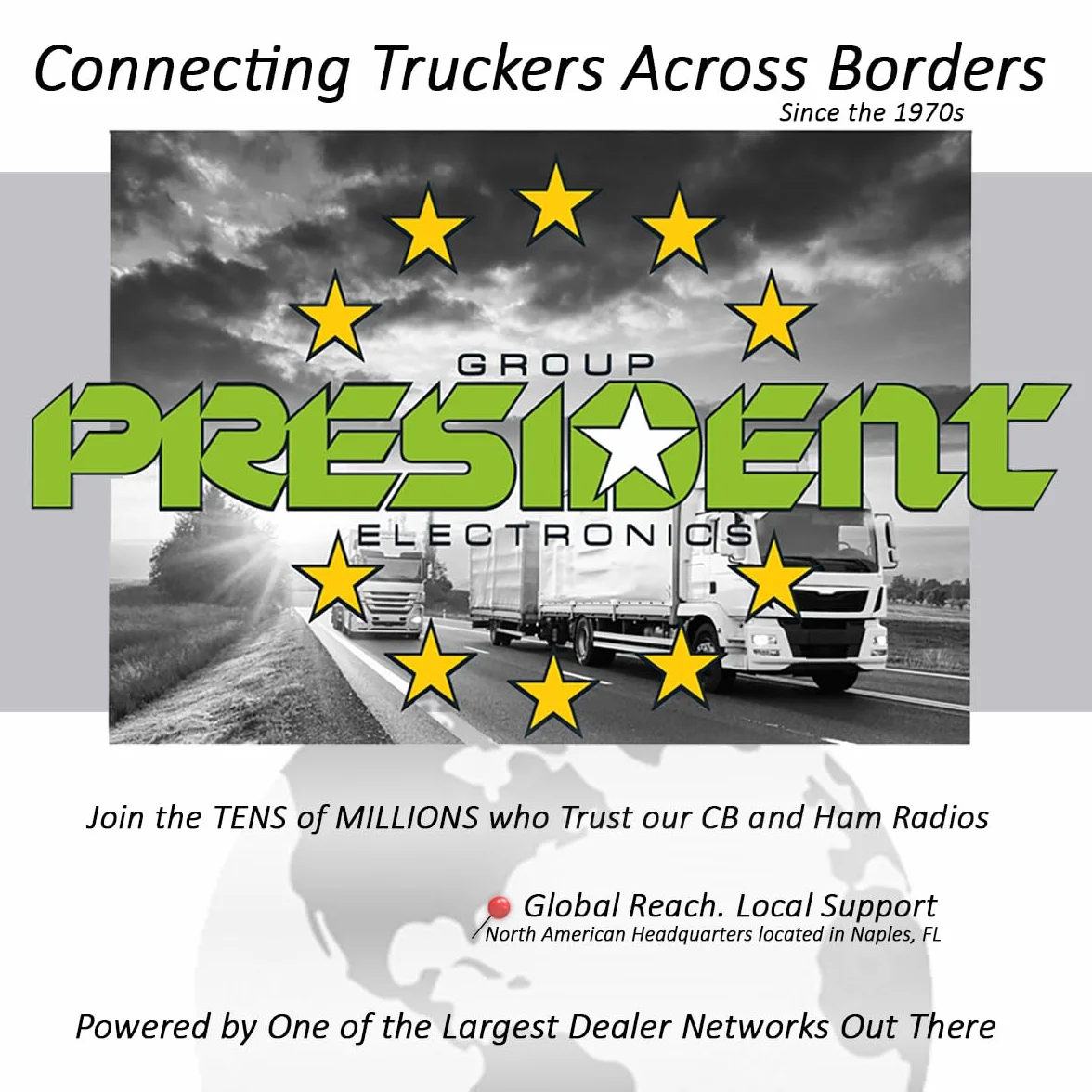President Electronics Bill II FCC Radio CB AM/FM ultra-compacte