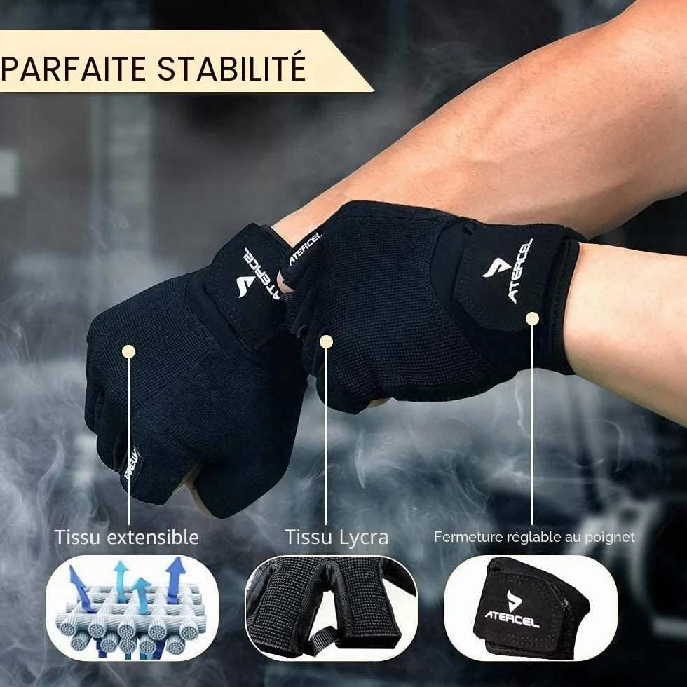 ATERCEL Gants Musculation Fitness Homme Femme Entraînements Gym Cyclisme Gymnastique Halterophilie