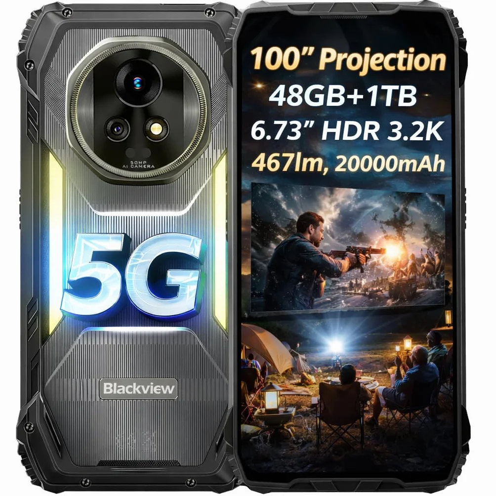 Blackview XPLORE 2 Projecteur Smartphone Incassable 6.73" 3.2K HDR Écran 48GB+1TB IP68 20000mAh