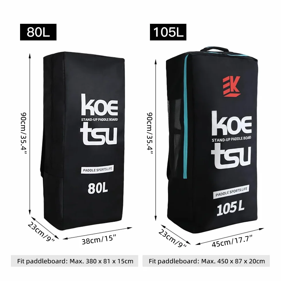 Sac à dos de voyage paddle gonflable SUP Stand Up Board 80/105/125 l