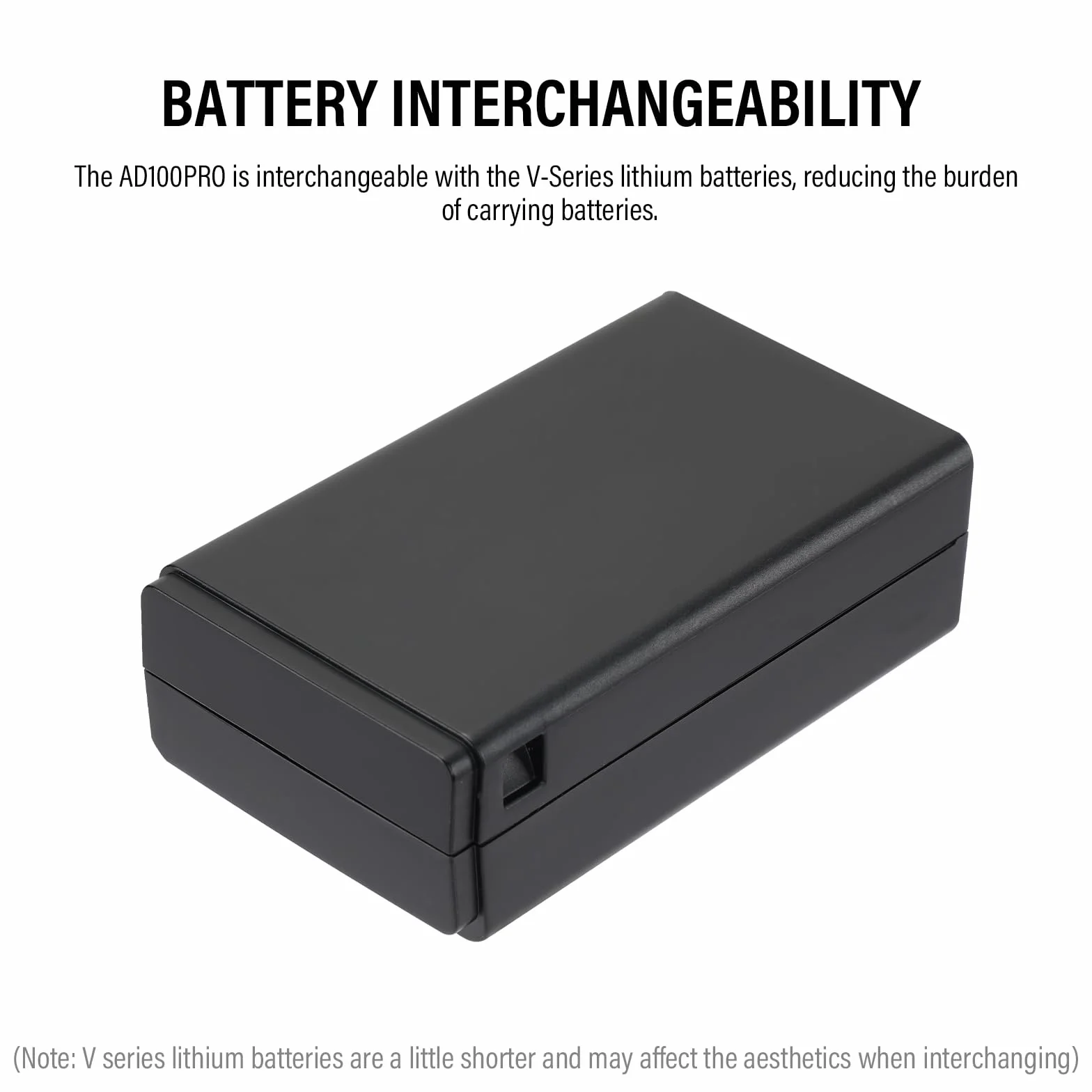 Godox WB100 Batterie AD100PRO Battery WB100 7,2 V/2600 mAh pour Flash Annulaire Godox V1C V1N V1S V1F V1O V1P,Flash AD100PRO ((2024) WB100)