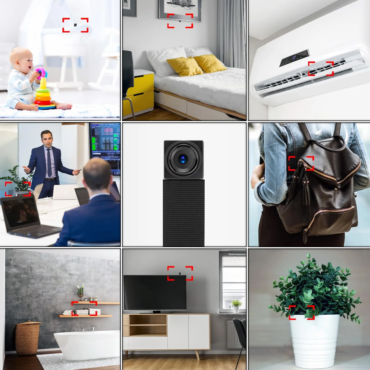 Caméra Espion Mini caméra HD 1080P Portable Caméra Cachée avec Ddétecteur de Mouvement pour la Surveillance Complète à l'intérieur et à l'extérieur